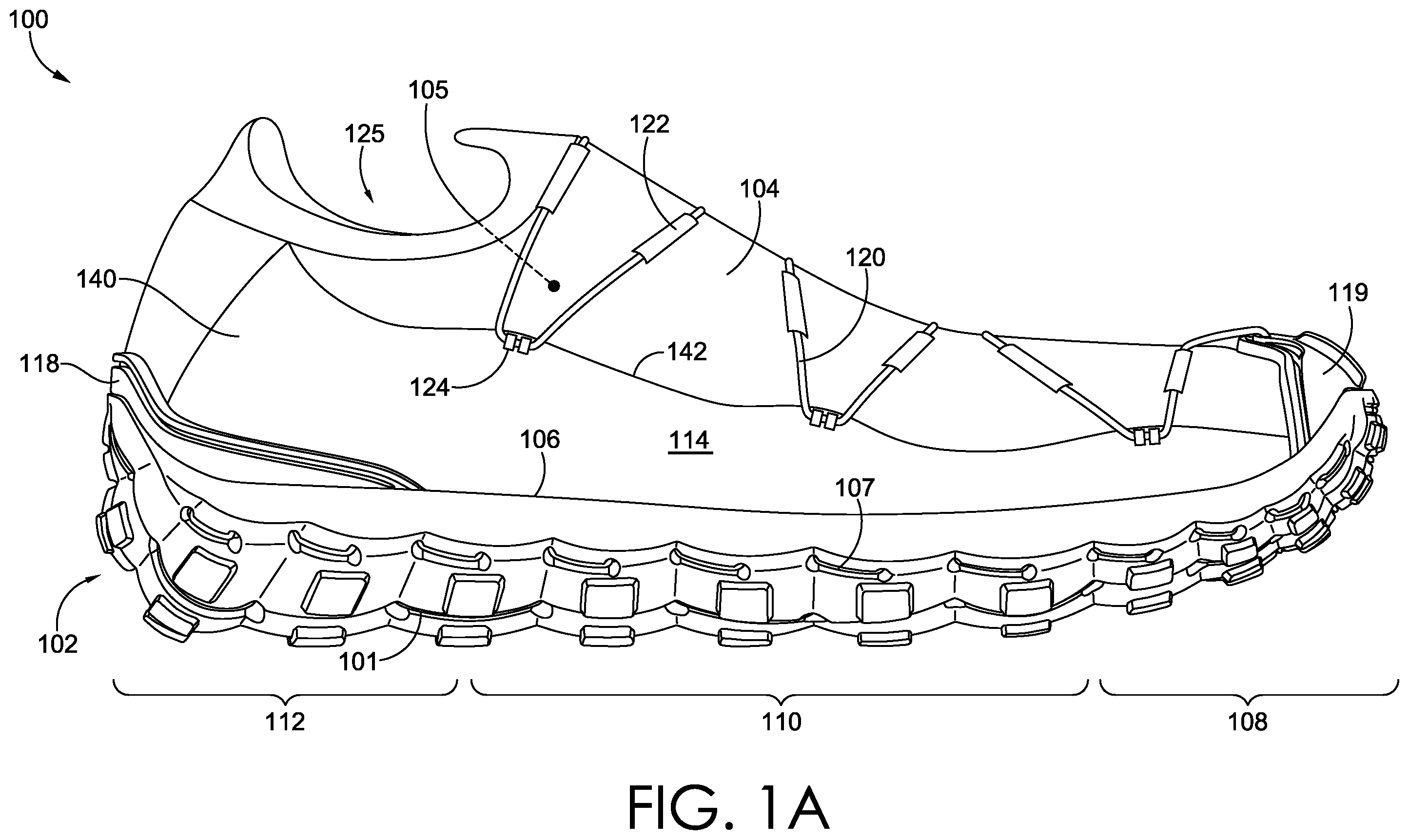 Patent US12588738 Figure 1 – Recyclable footwear article