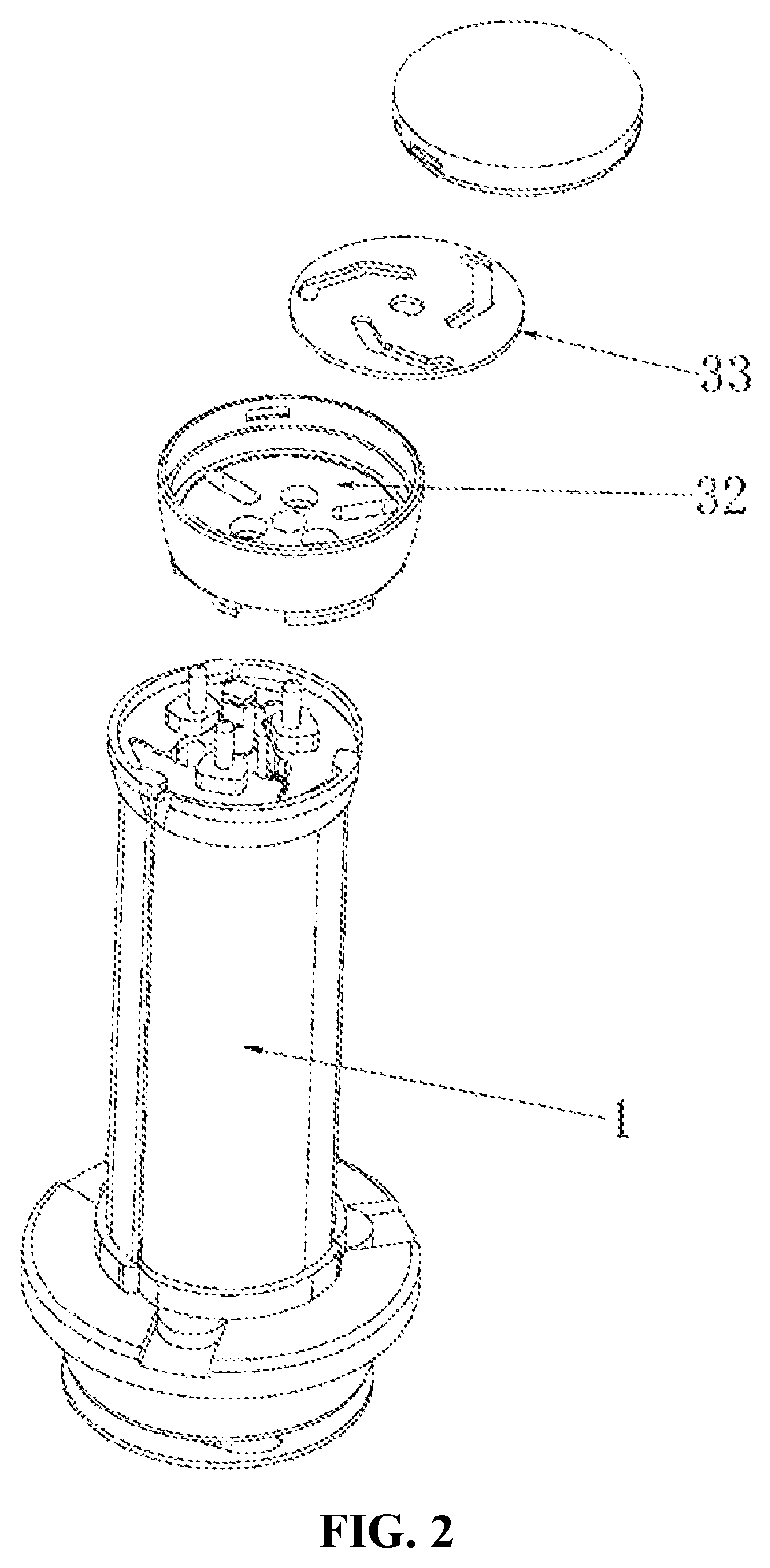 Patent US12588745 Figure 2 – Roller structure with adjustable diameter and hair-tangling prevention function, and hair curler thereof