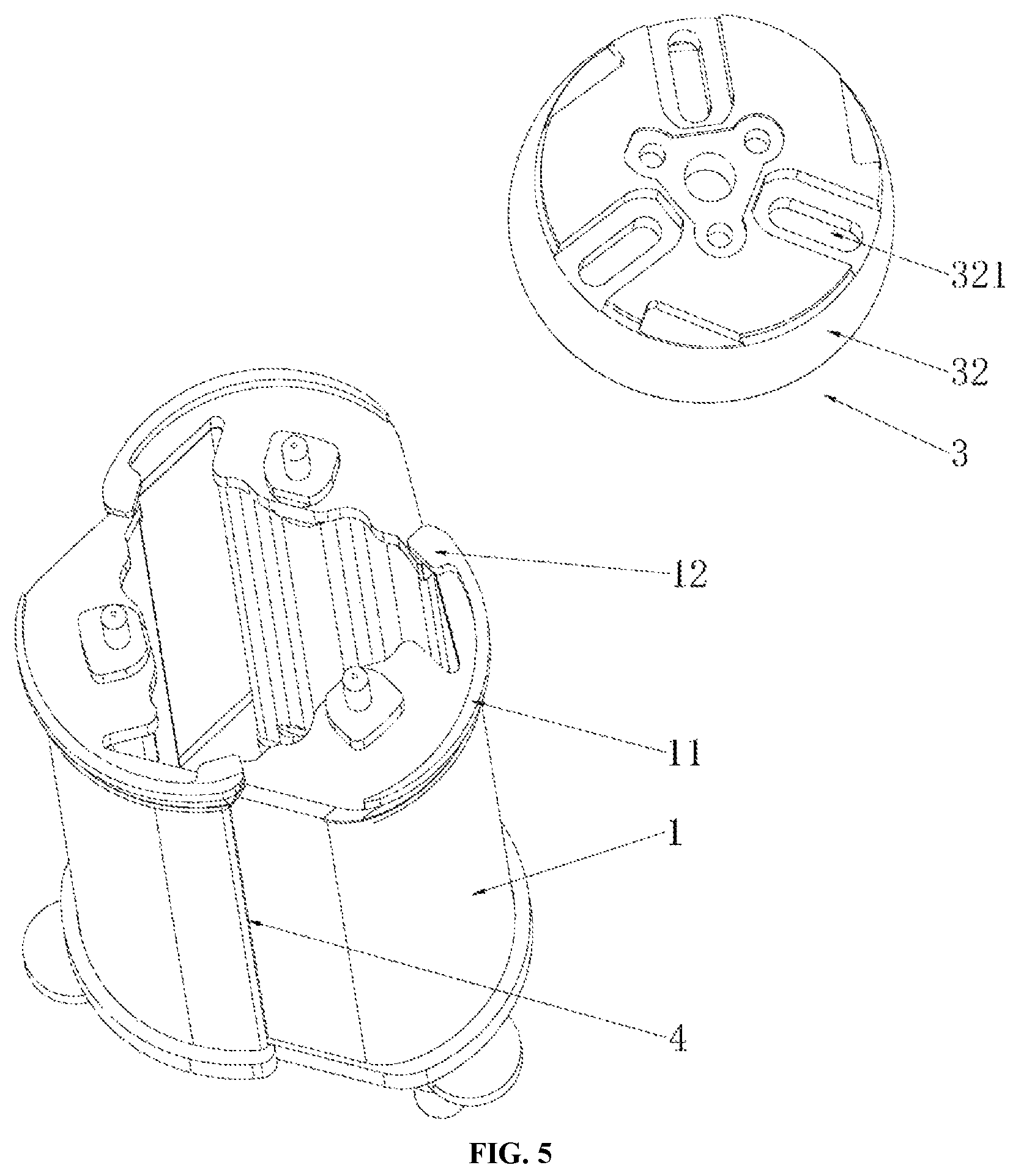 Patent US12588745 Figure 5 – Roller structure with adjustable diameter and hair-tangling prevention function, and hair curler thereof