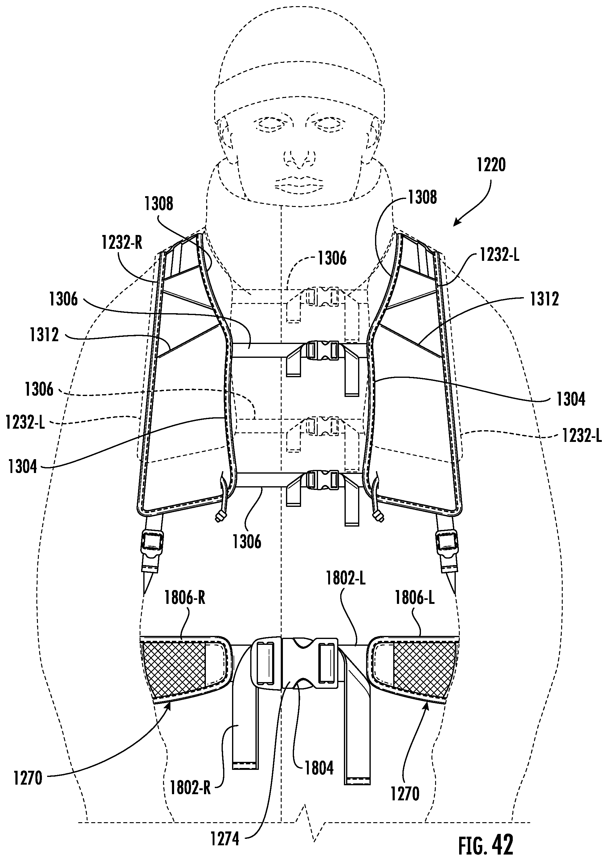Patent US12588748 Figure 15 – Adjustable backpack