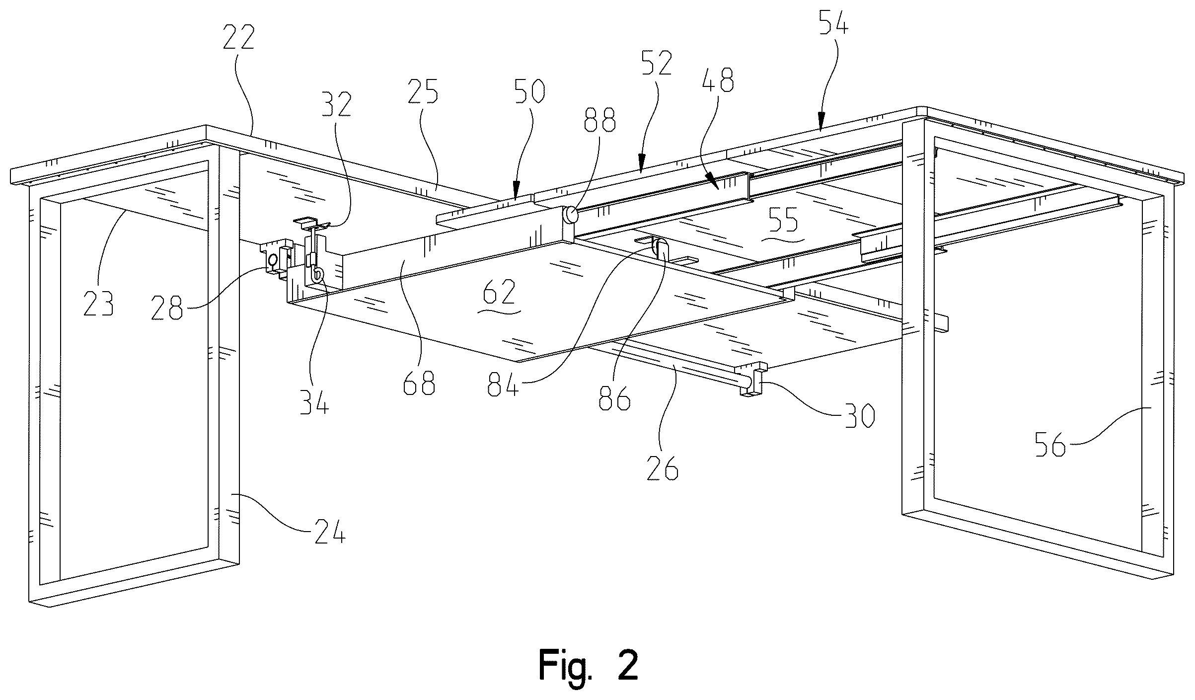 Patent US12588752 Figure 2 – Sliding desk