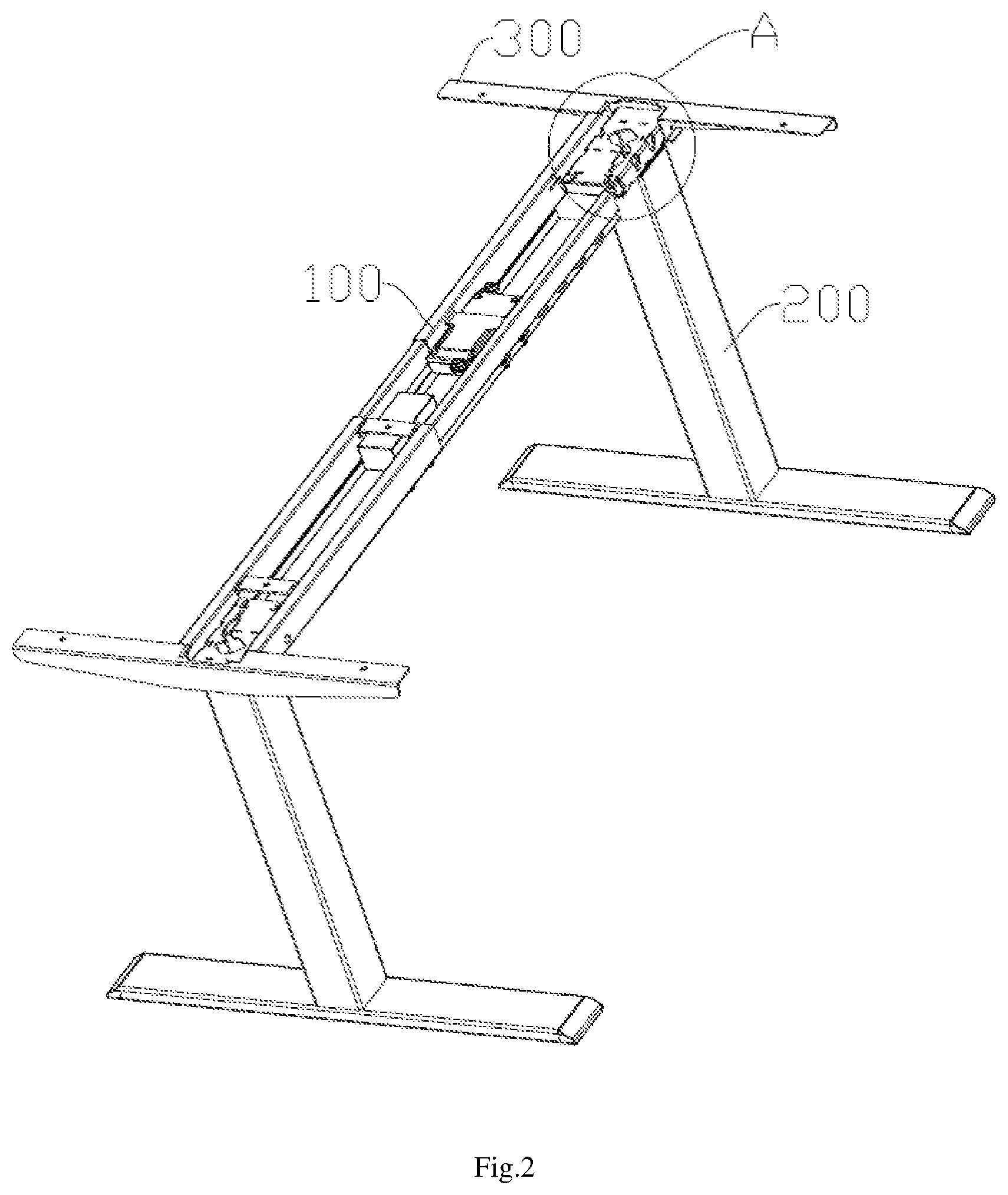 Patent US12588753 Figure 2 – Electric height adjustable desk