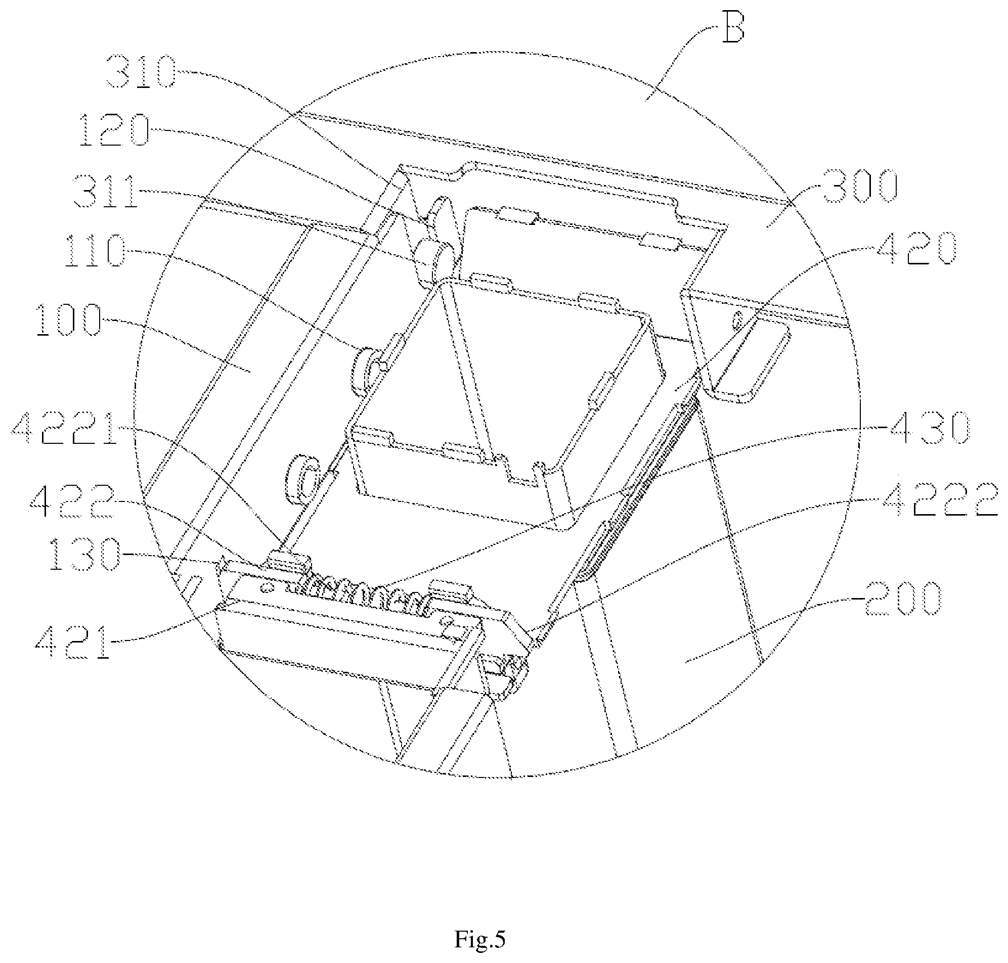 Patent US12588753 Figure 5 – Electric height adjustable desk