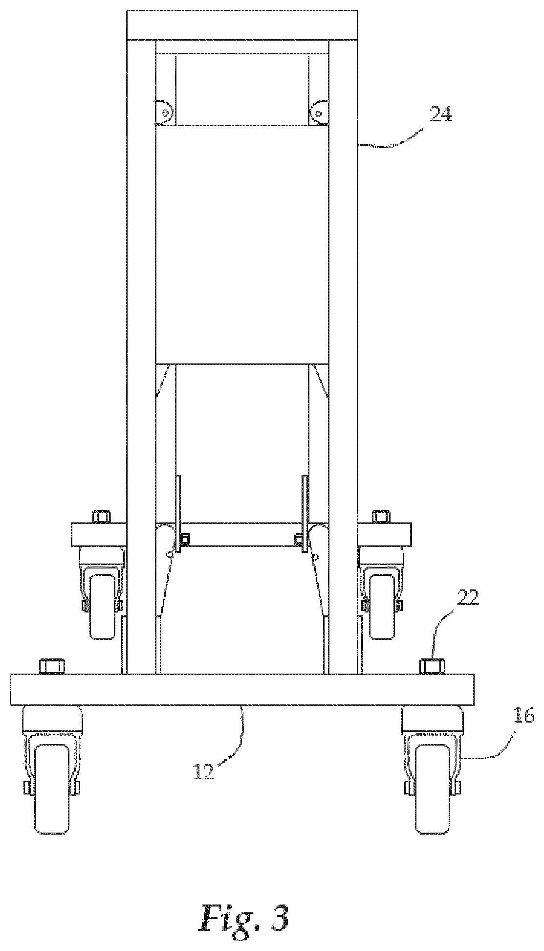 Patent US12588757 Figure 3 – Transportable, storable, modifiable, collapsible, modular, ball rack