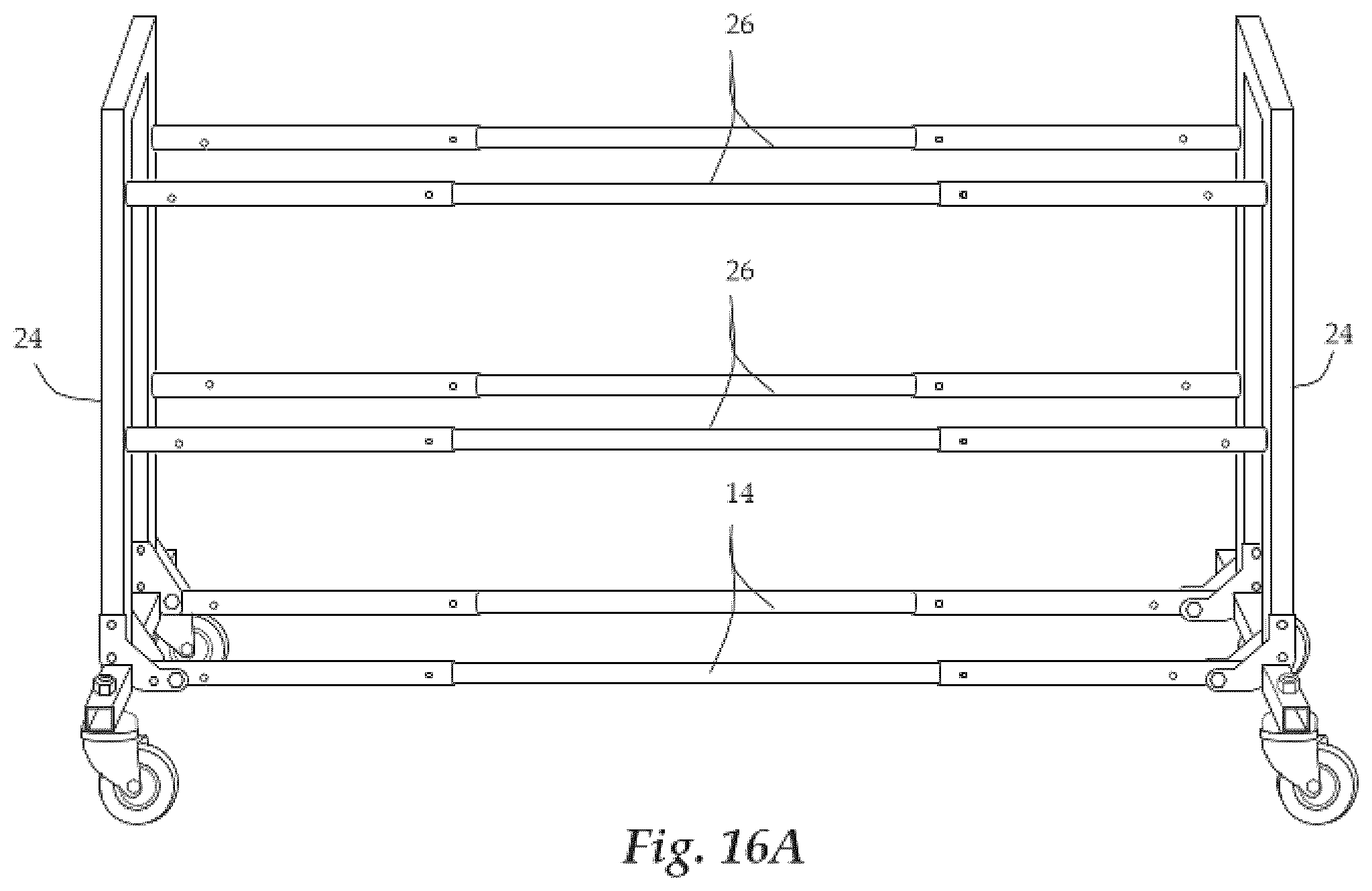 Patent US12588757 Figure 15 – Transportable, storable, modifiable, collapsible, modular, ball rack