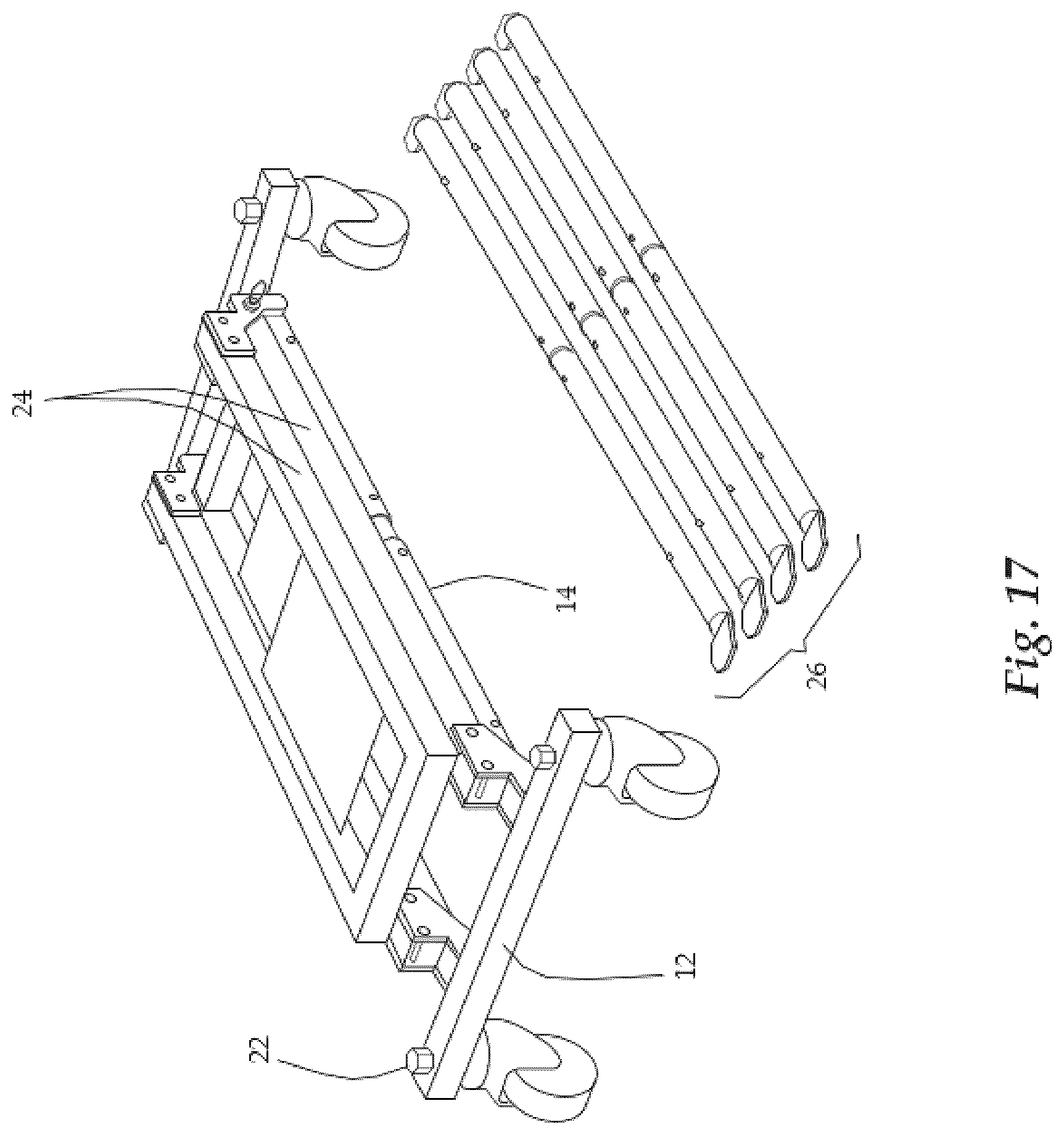 Patent US12588757 Figure 20 – Transportable, storable, modifiable, collapsible, modular, ball rack