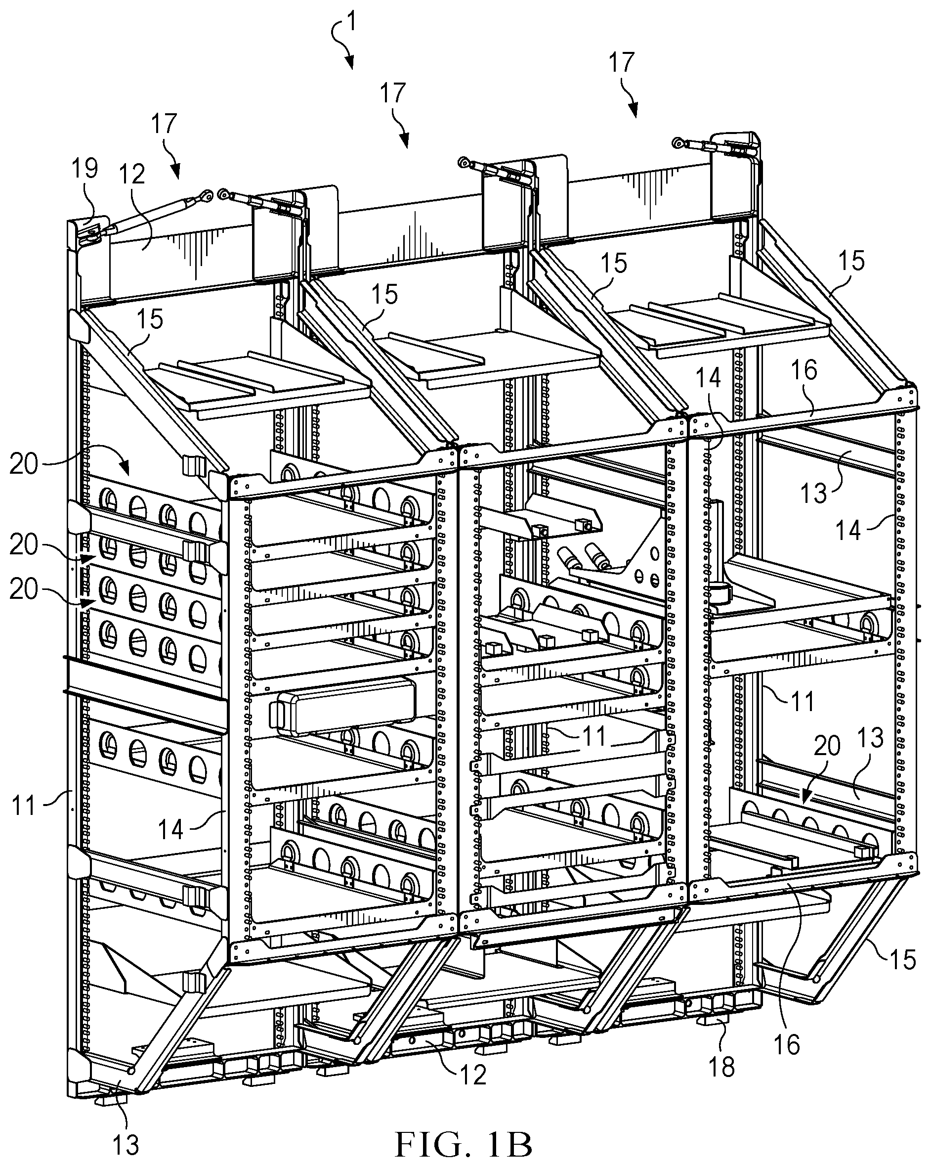 Patent US12588758 Figure 2 – Rack shelf systems and method for loading payloads into a rack shelf system