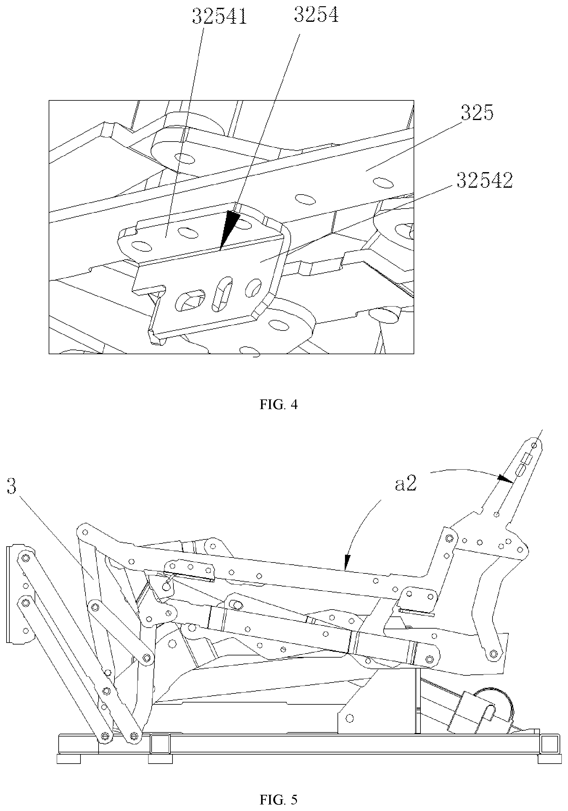 Patent US12588762 Figure 4 – Extension unit, adjustment structure, and seat frame