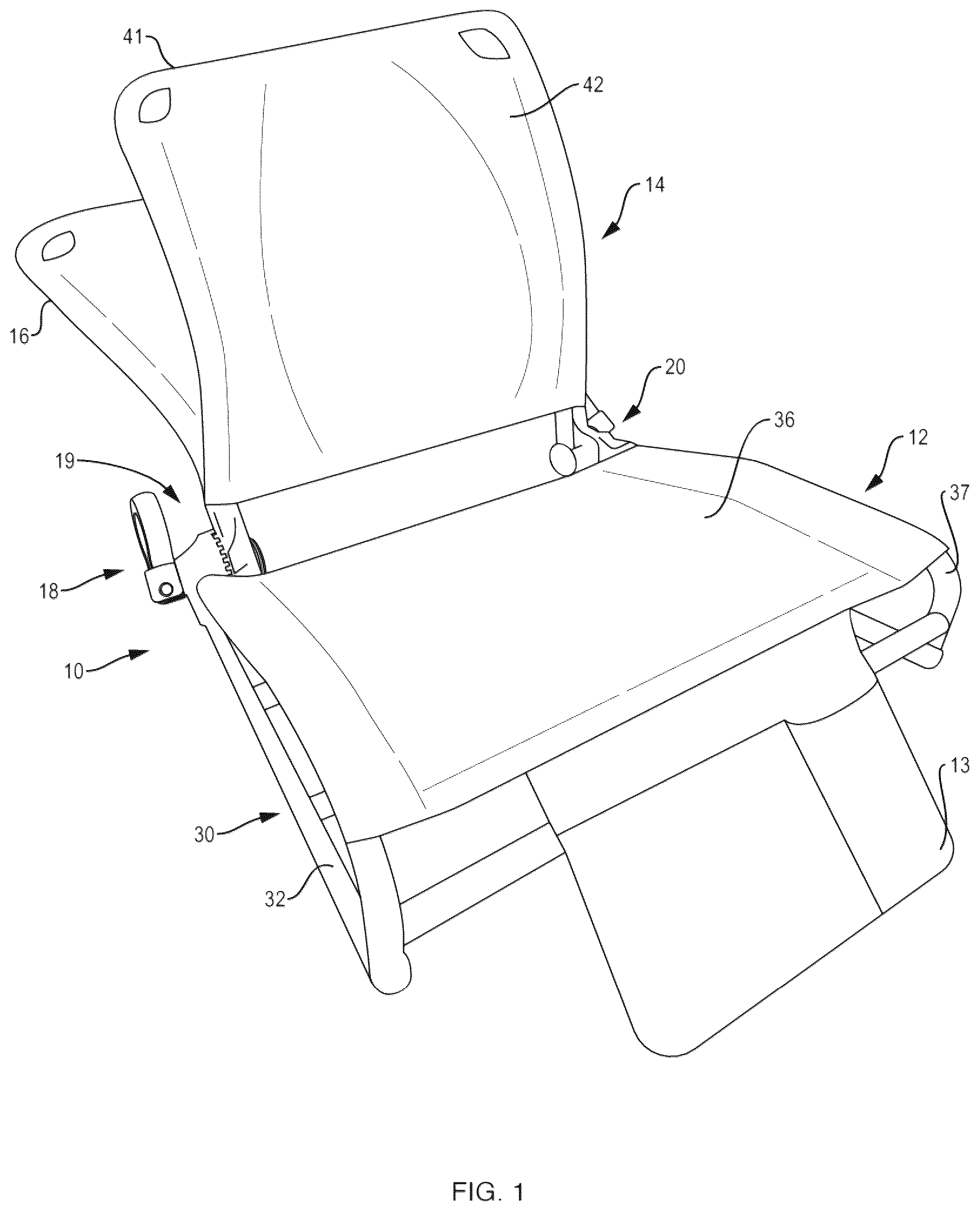 Patent US12588764 — Collapsible stadium chair — Figure 1