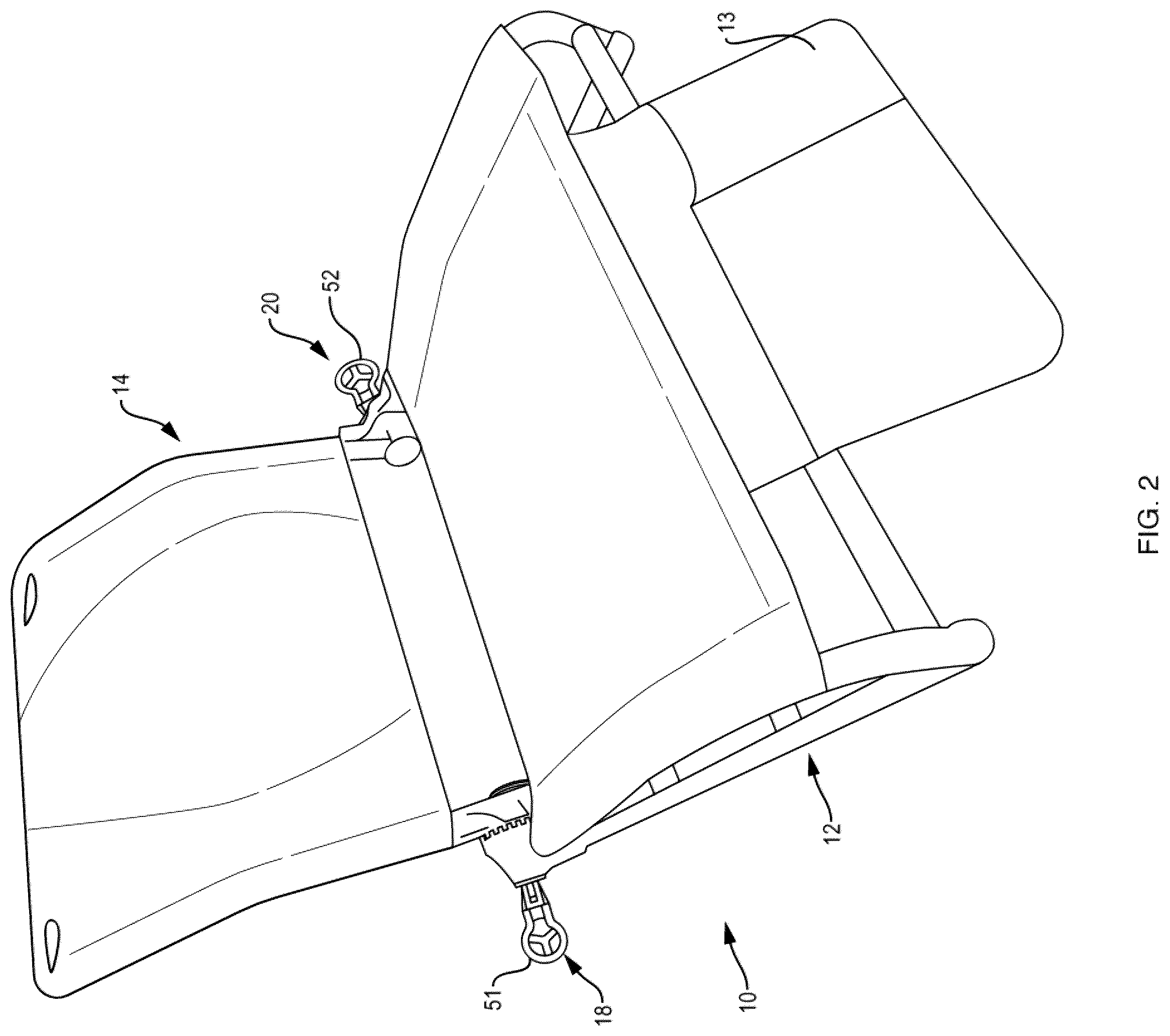 Patent US12588764 Figure 2 – Collapsible stadium chair