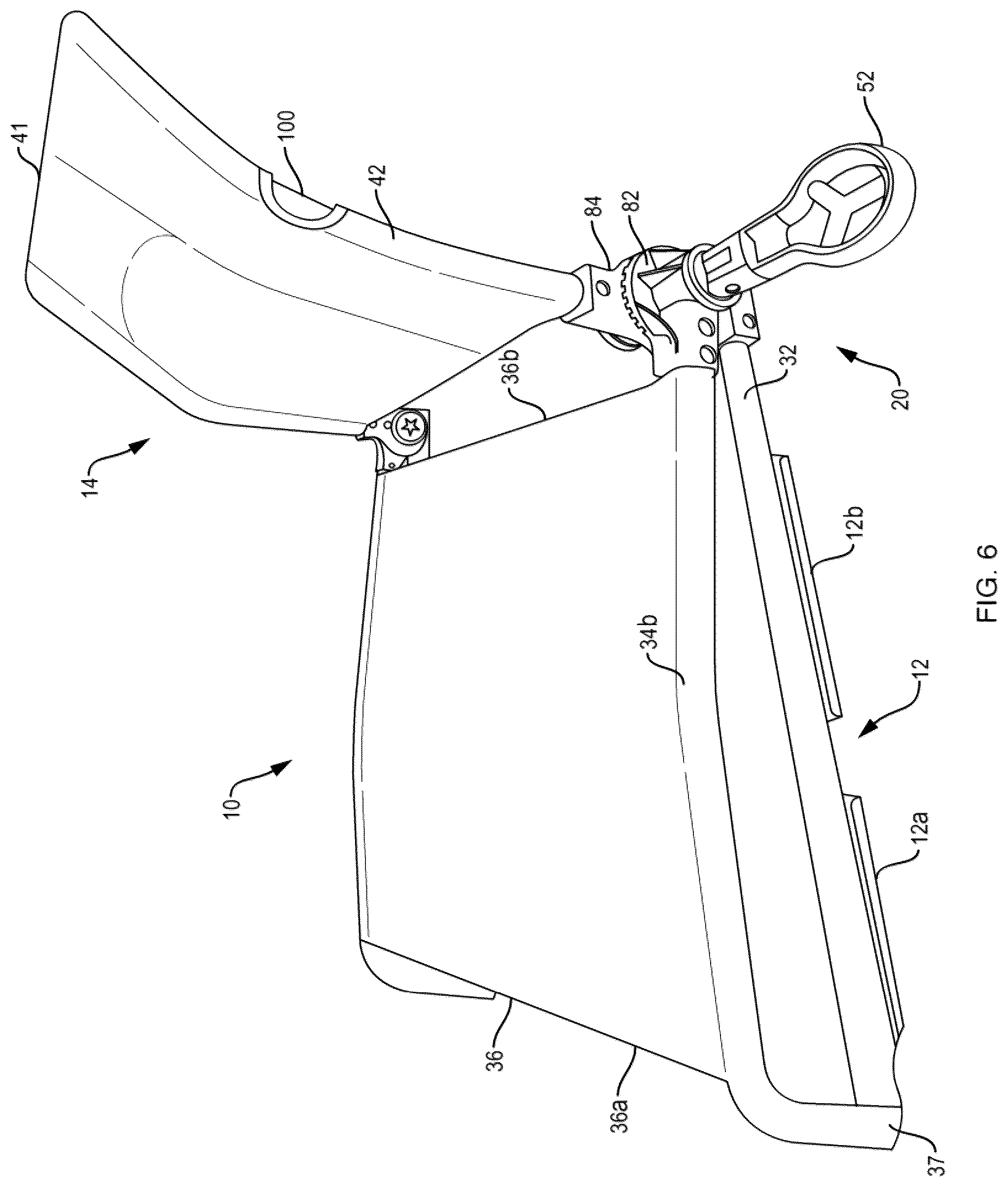 Patent US12588764 Figure 5 – Collapsible stadium chair