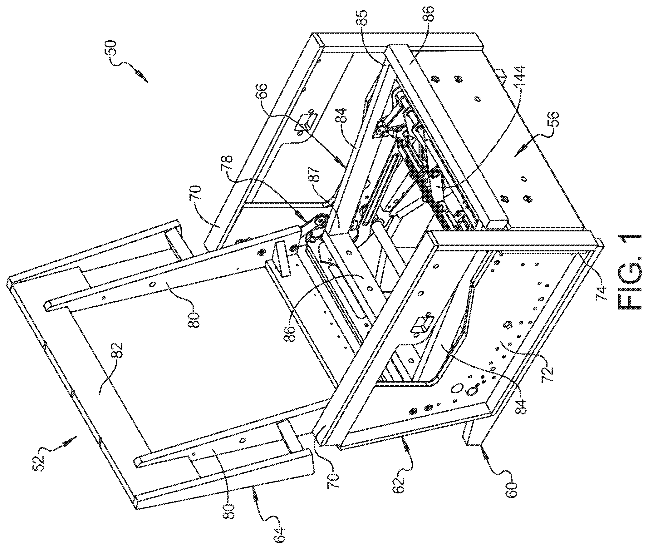 Patent US12588765 Figure 1 – Rocking furniture member with power synchronous mechanism