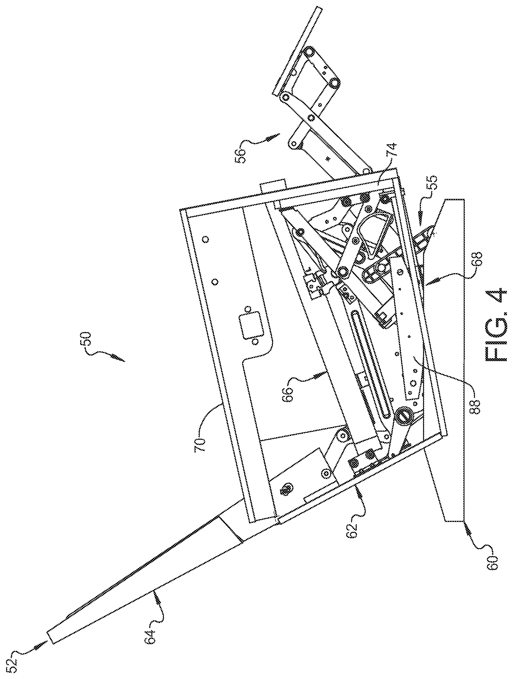 Patent US12588765 Figure 4 – Rocking furniture member with power synchronous mechanism