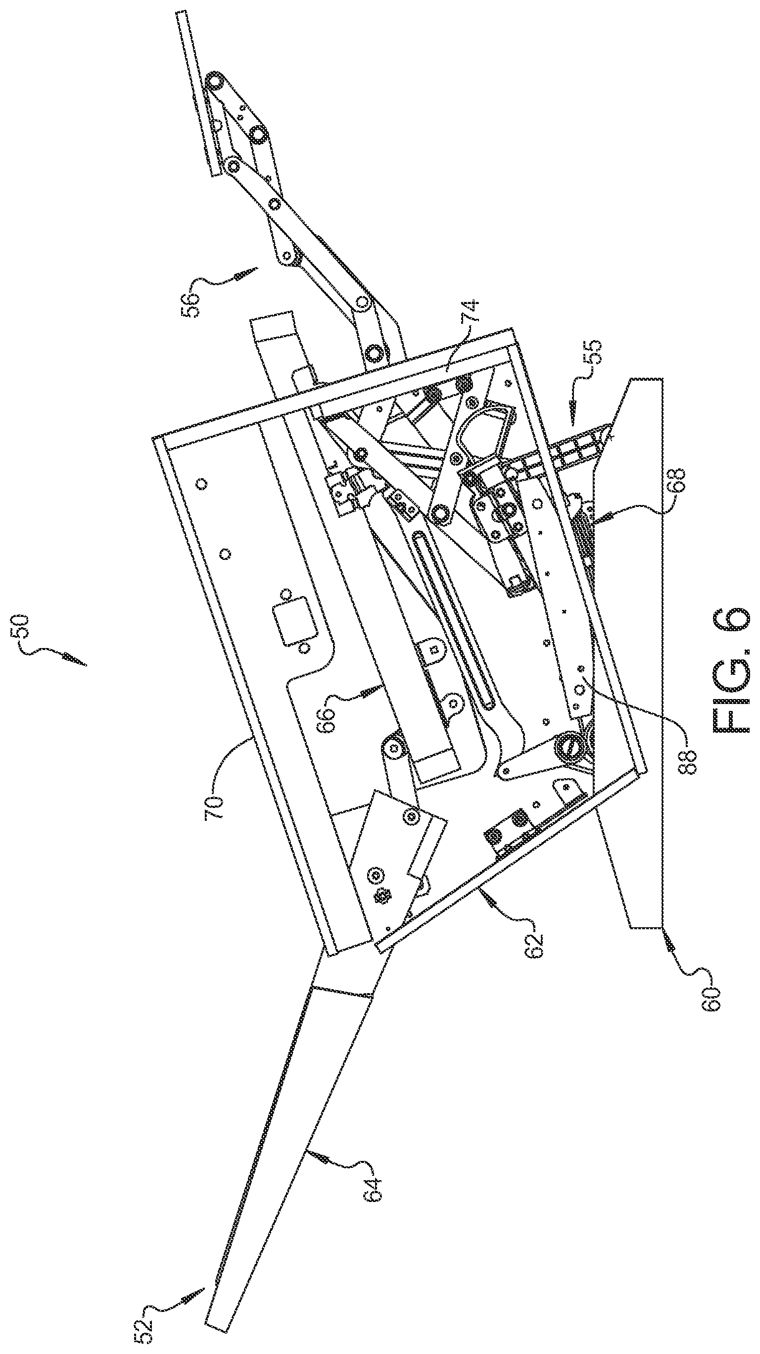 Patent US12588765 Figure 6 – Rocking furniture member with power synchronous mechanism