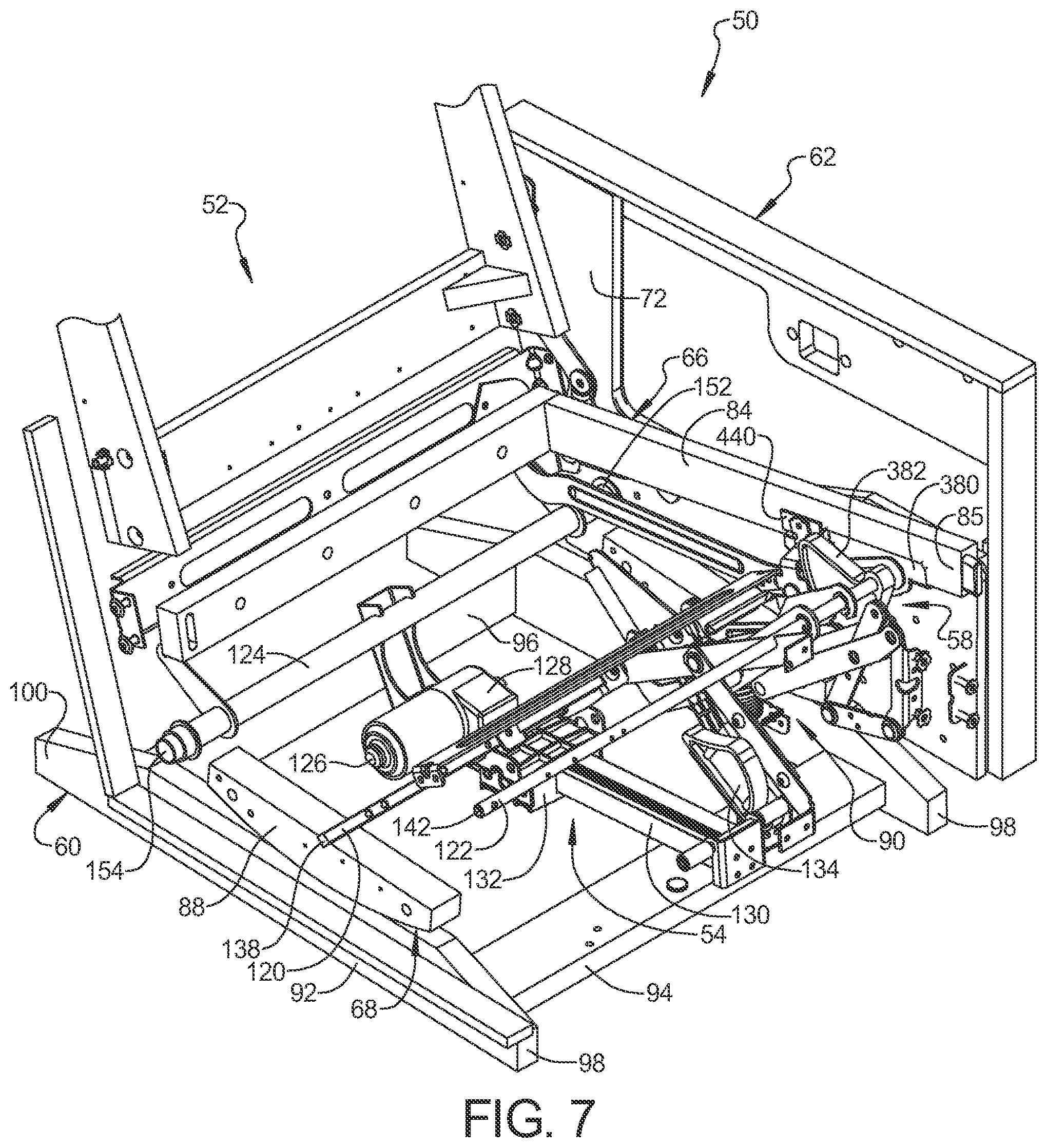 Patent US12588765 Figure 7 – Rocking furniture member with power synchronous mechanism
