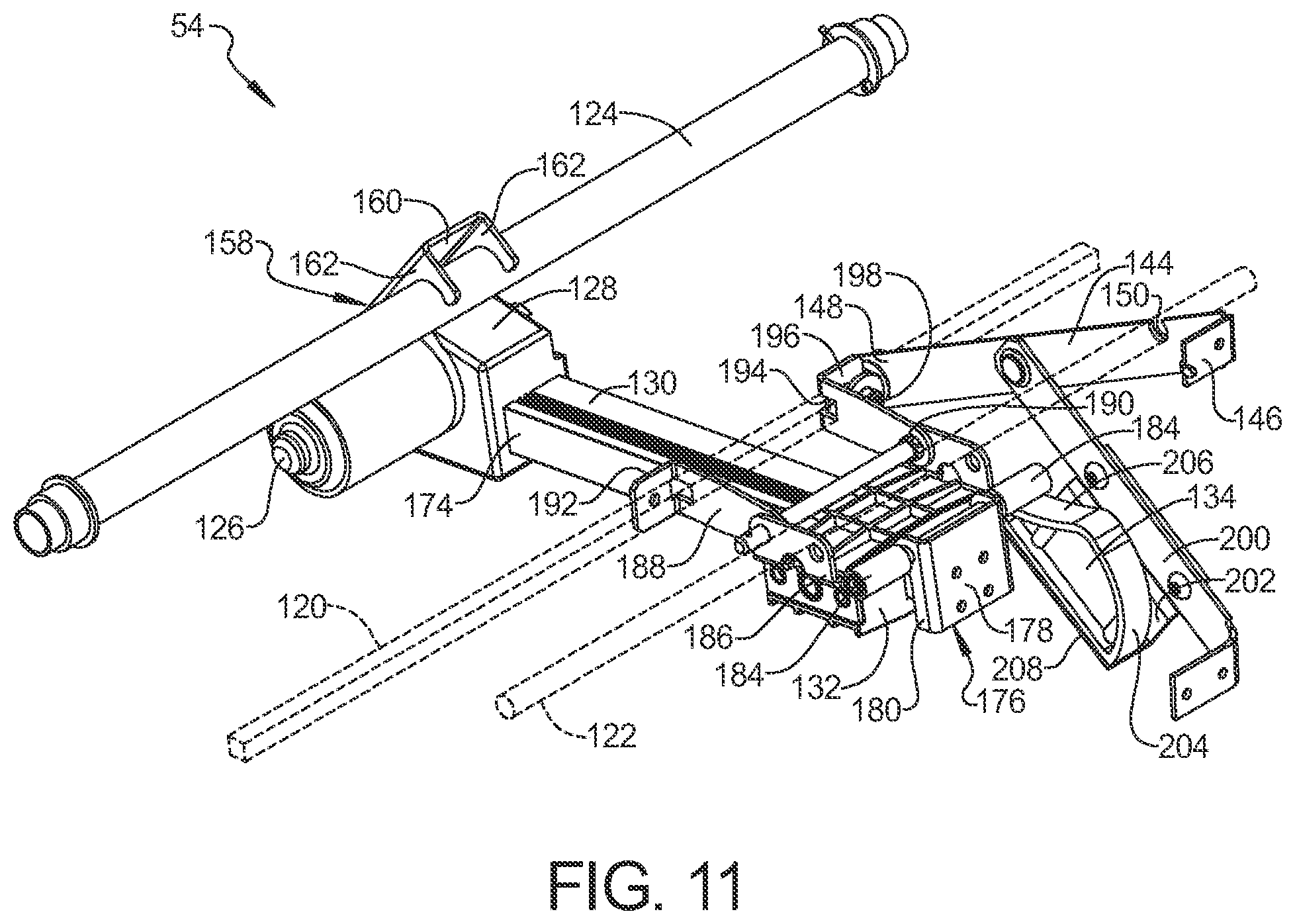 Patent US12588765 Figure 11 – Rocking furniture member with power synchronous mechanism