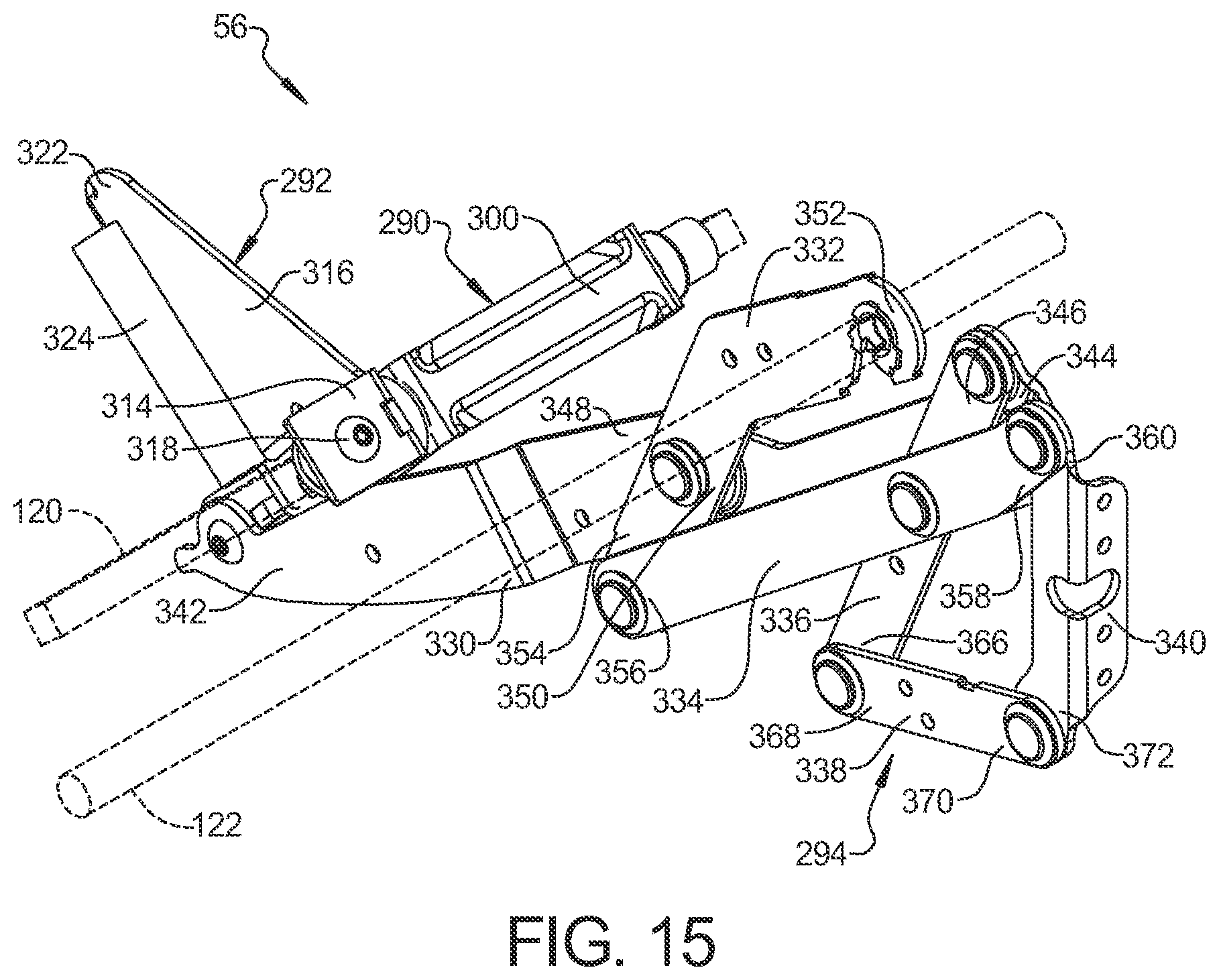 Patent US12588765 Figure 15 – Rocking furniture member with power synchronous mechanism