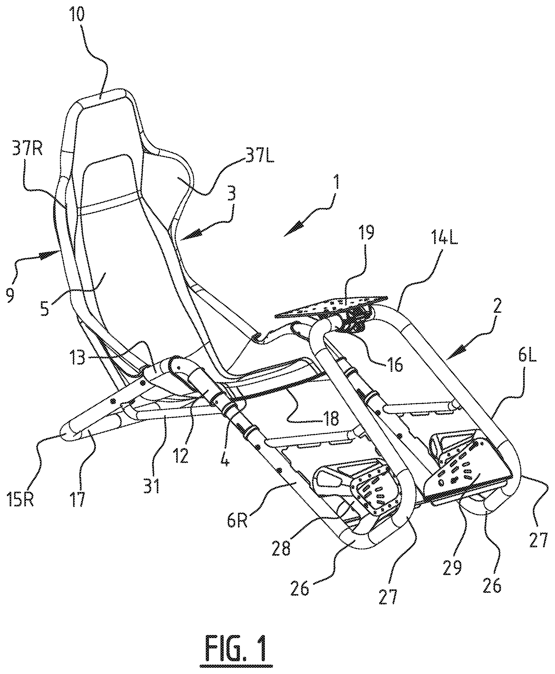 Patent US12588766 Figure 1 – Seat comprising a frame and a cover, and method of manufacturing the same