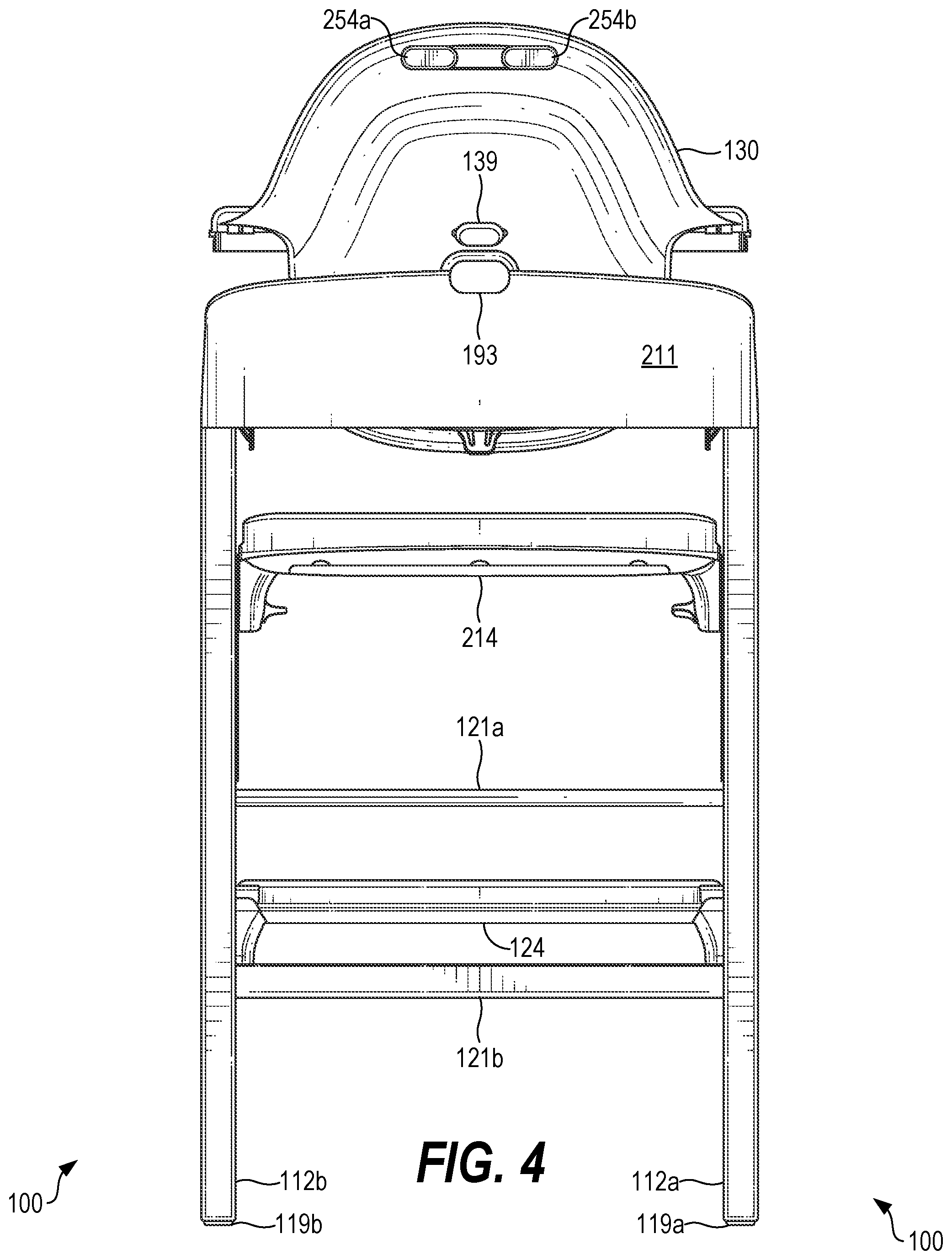 Patent US12588769 Figure 4 – Convertible infant chair assembly