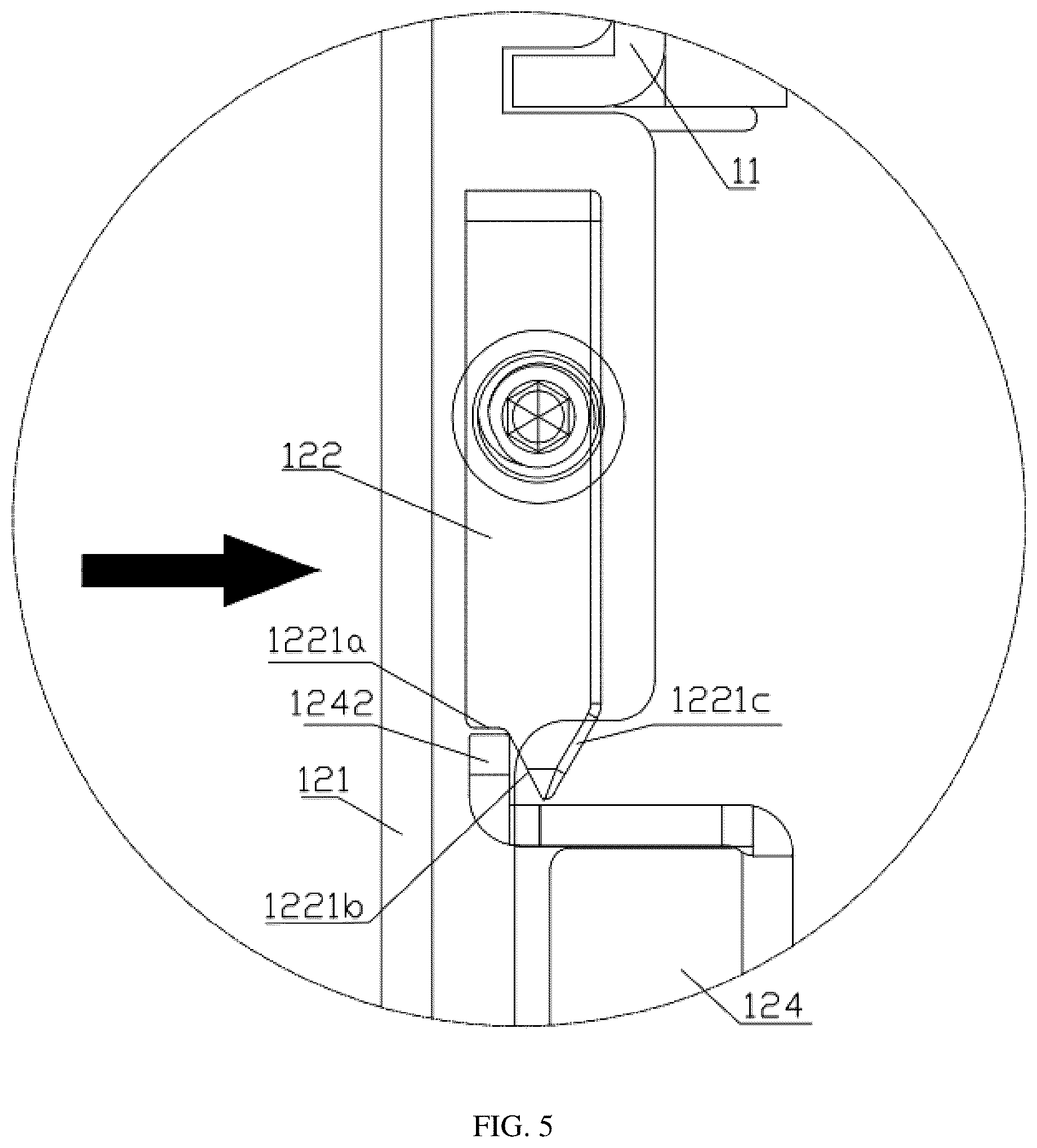 Patent US12588771 Figure 5 – Display mounting support