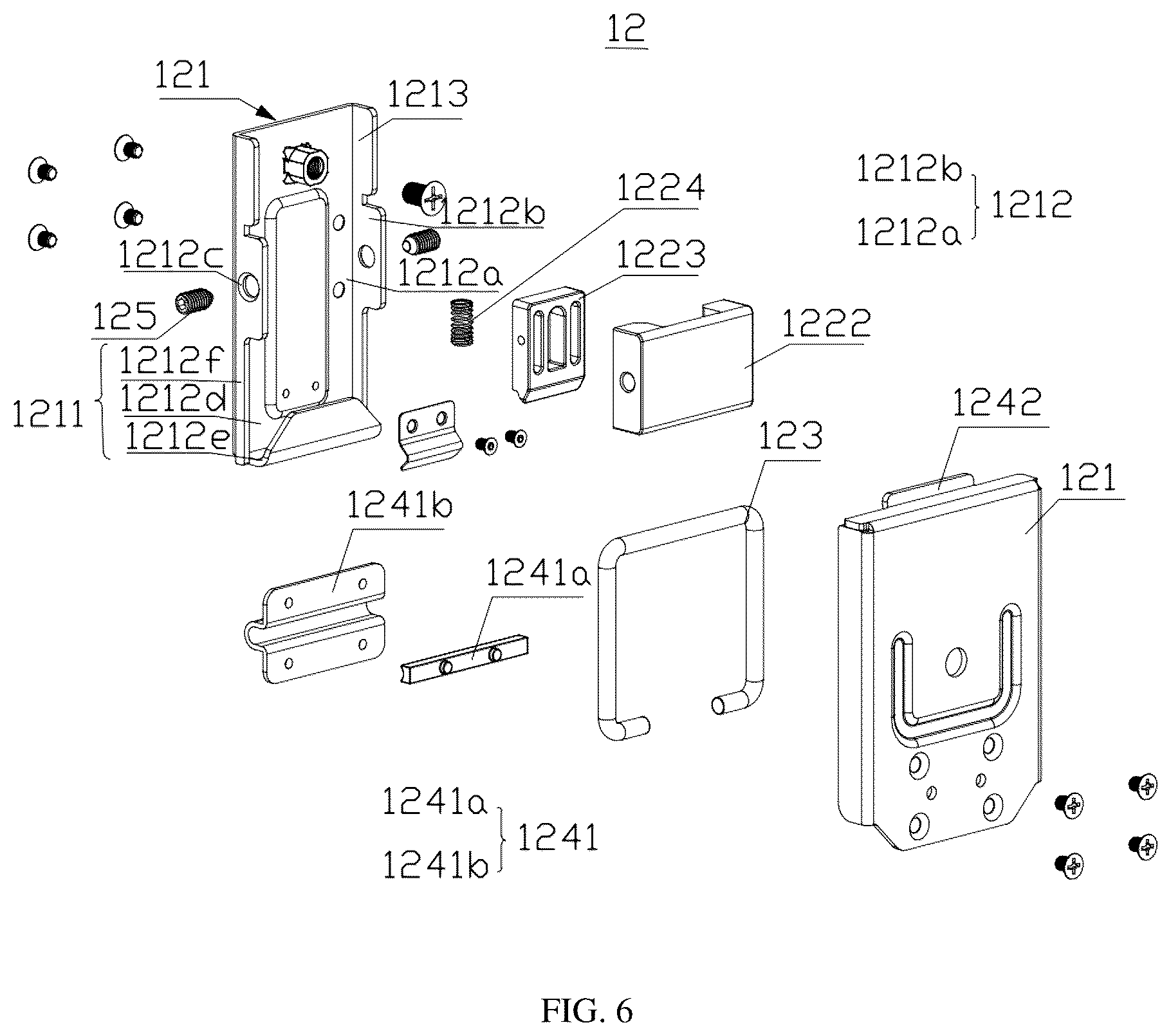 Patent US12588771 Figure 6 – Display mounting support