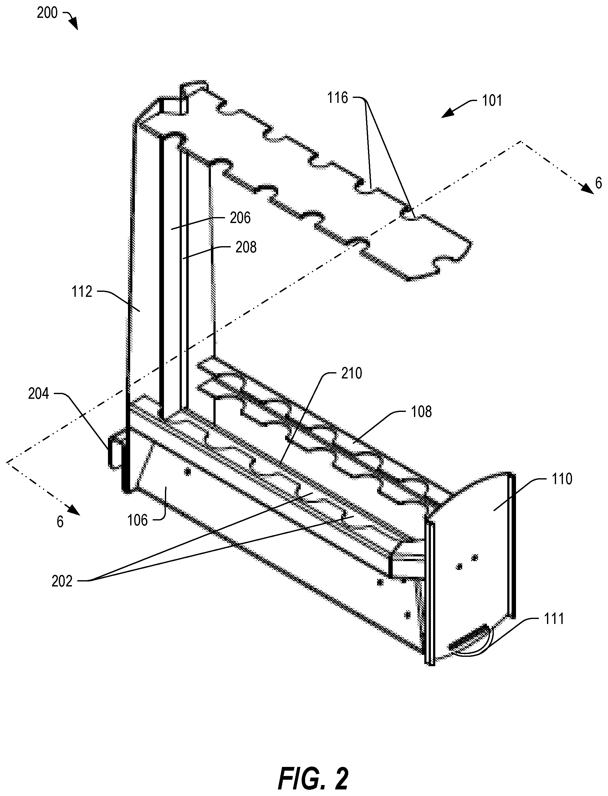 Patent US12588772 Figure 2 – Slidable rod rack system