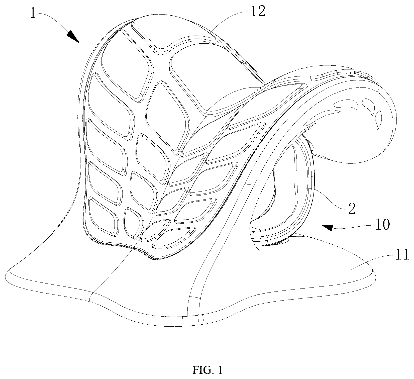 Patent US12588775 Figure 1 – Lying neck pillow that is easy to adjust and use