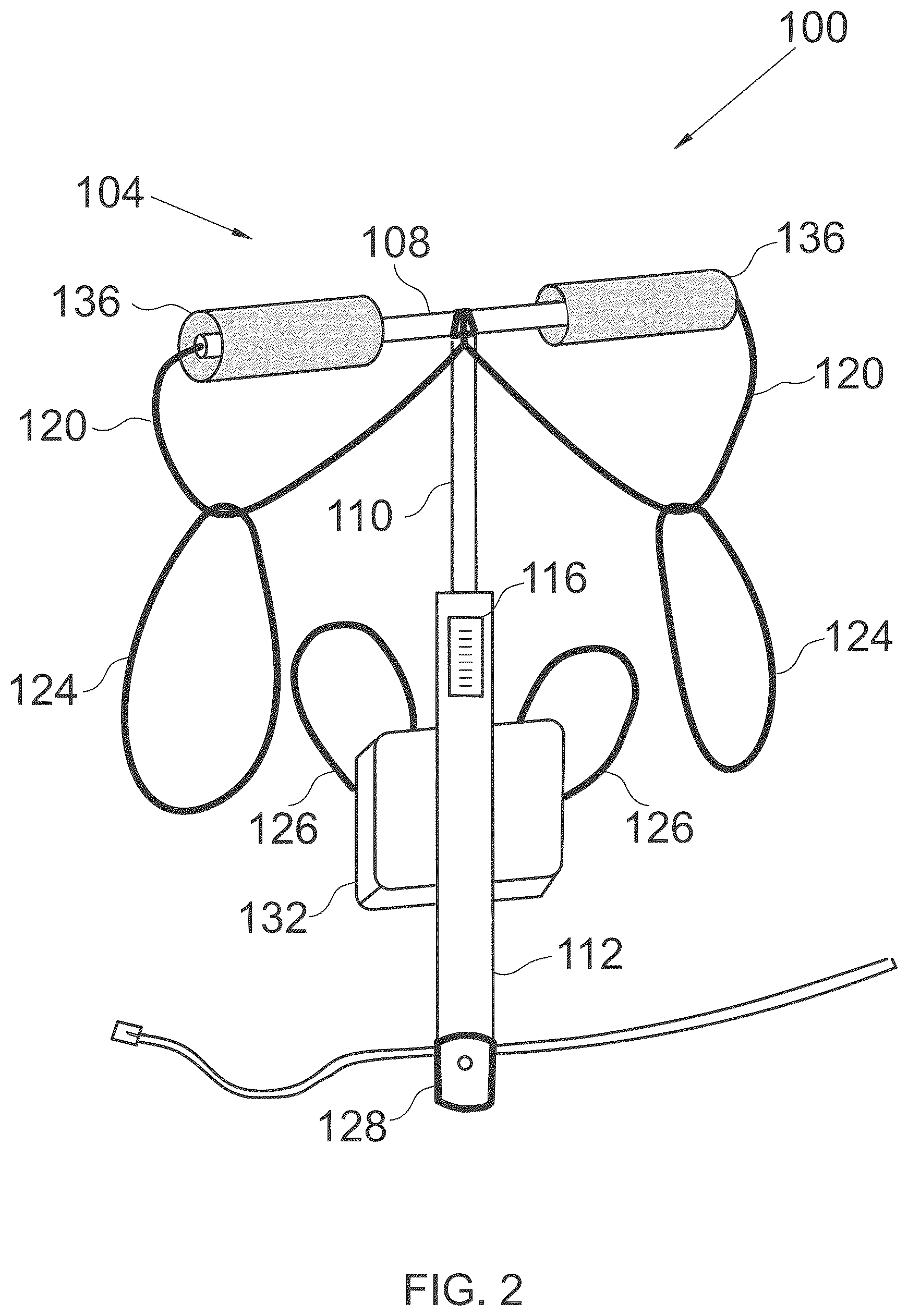 Patent US12588778 Figure 2 – Uplifted hands assist device for praying like moses