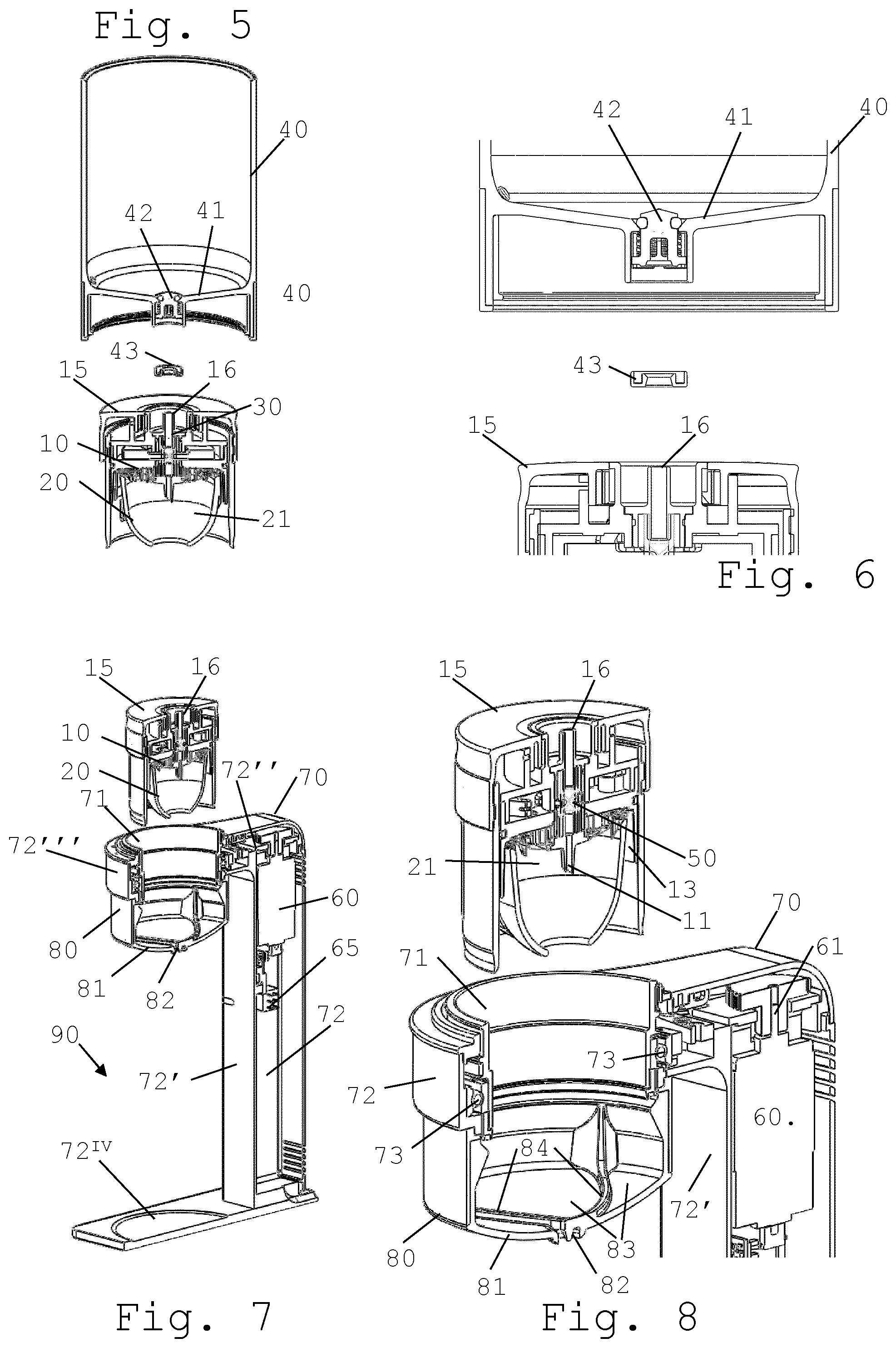 Patent US12588780 Figure 2 – Beverage machine with an off-set actuator