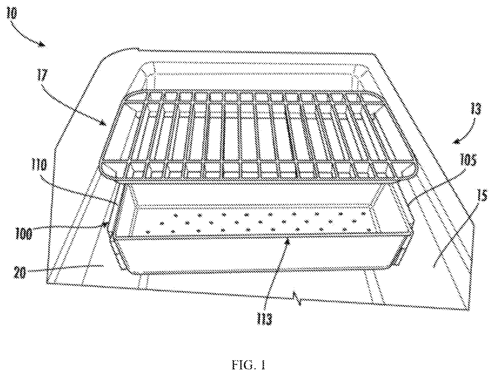 Patent US12588786 Figure 1 – Sink accessory system