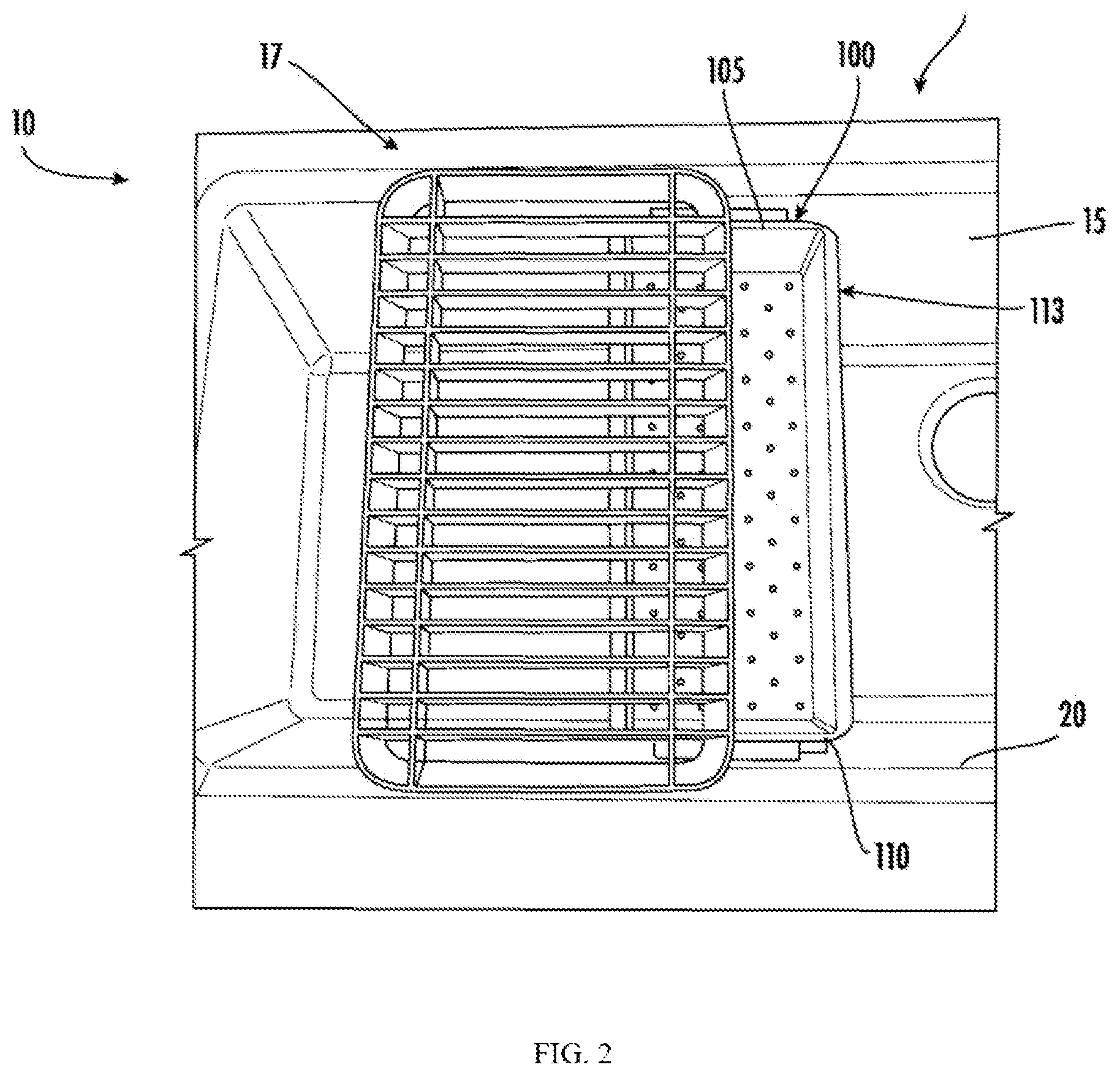 Patent US12588786 Figure 2 – Sink accessory system