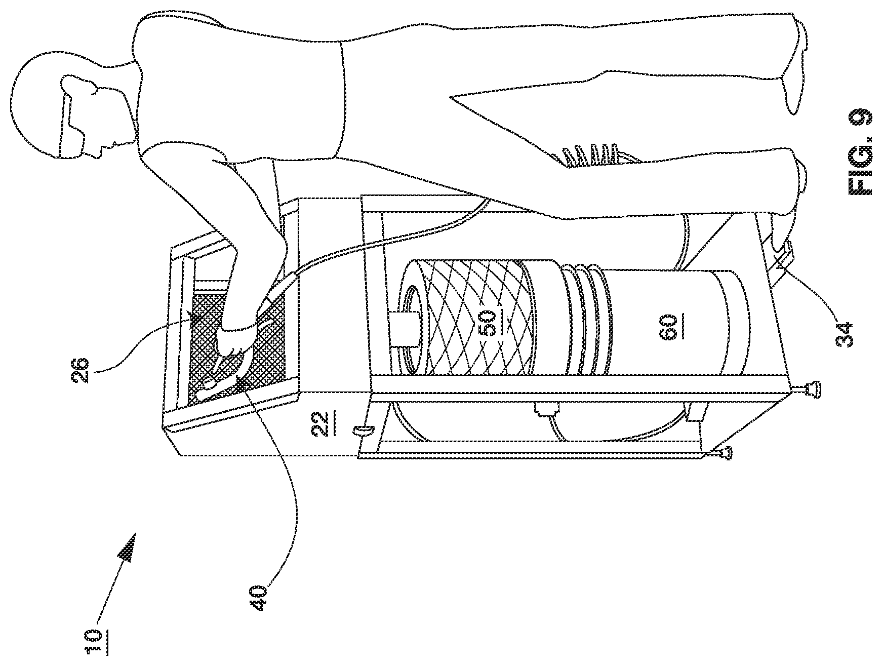 Patent US12588790 Figure 8 – System and method of loosening, removing and collecting debris from newly machined articles using compressed air