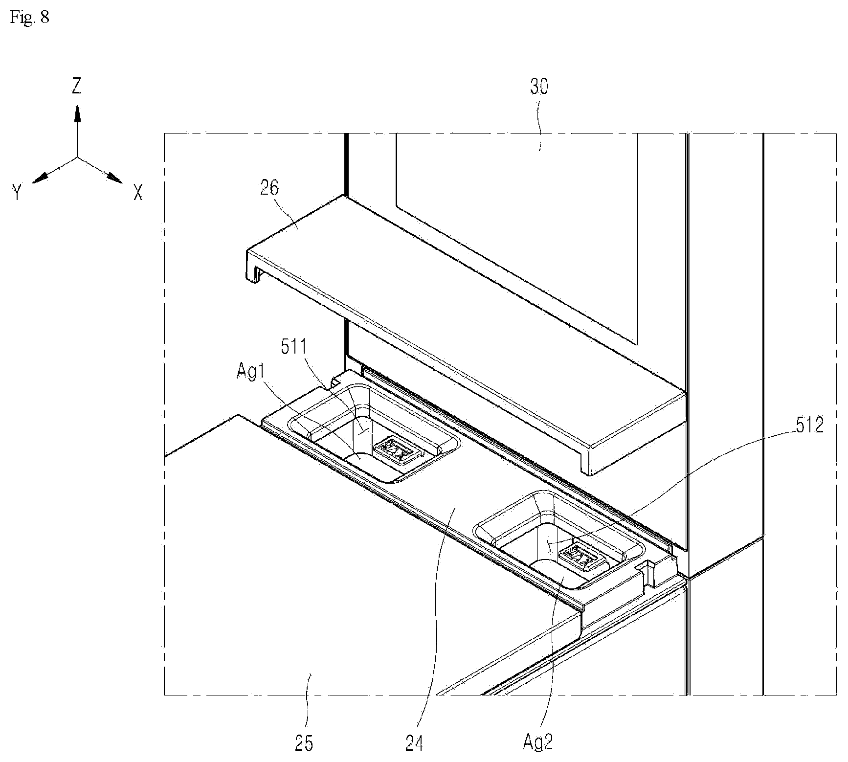 Patent US12588797 Figure 8 – Cup washer