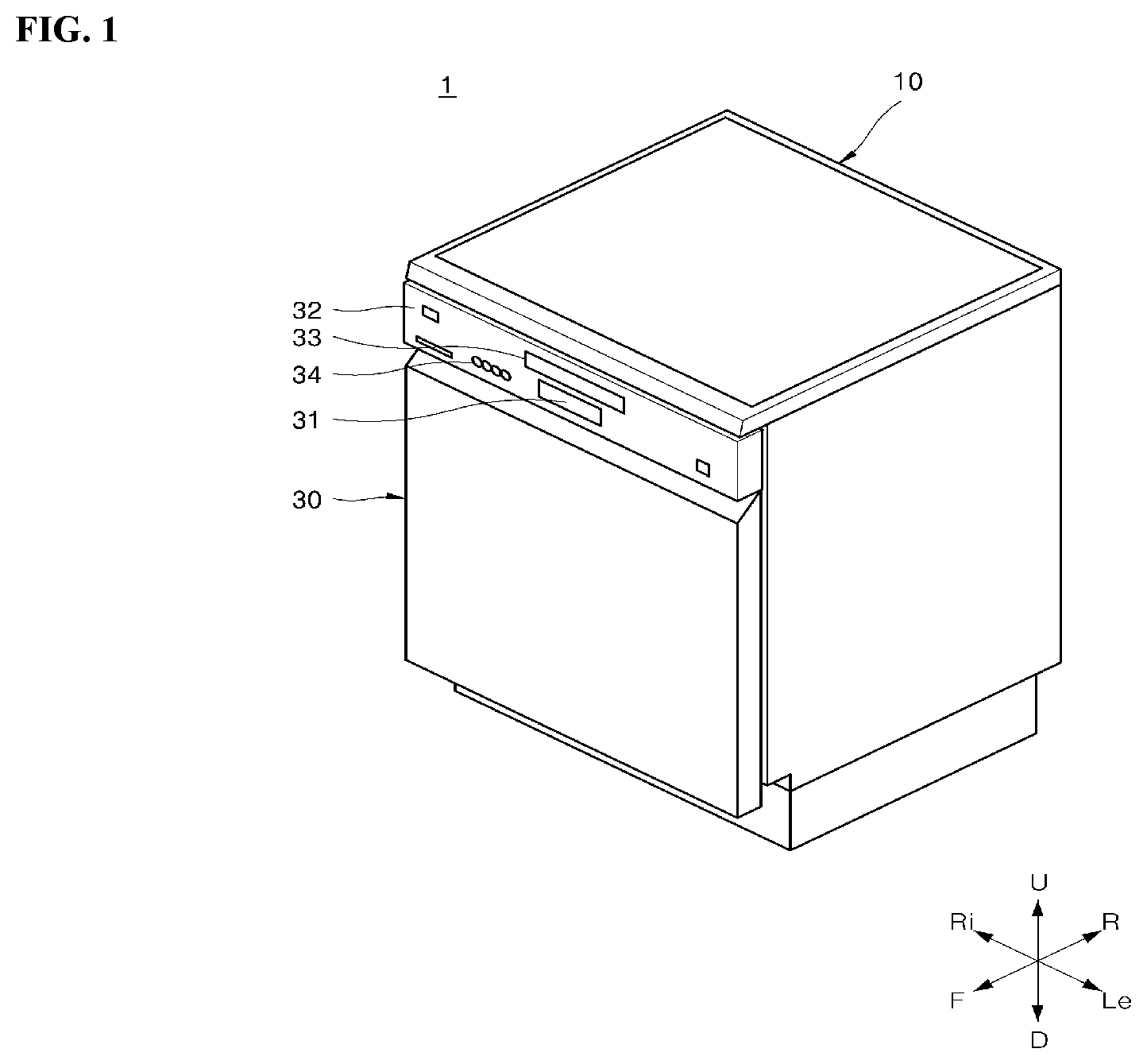 Patent US12588798 Figure 1 – Dishwasher