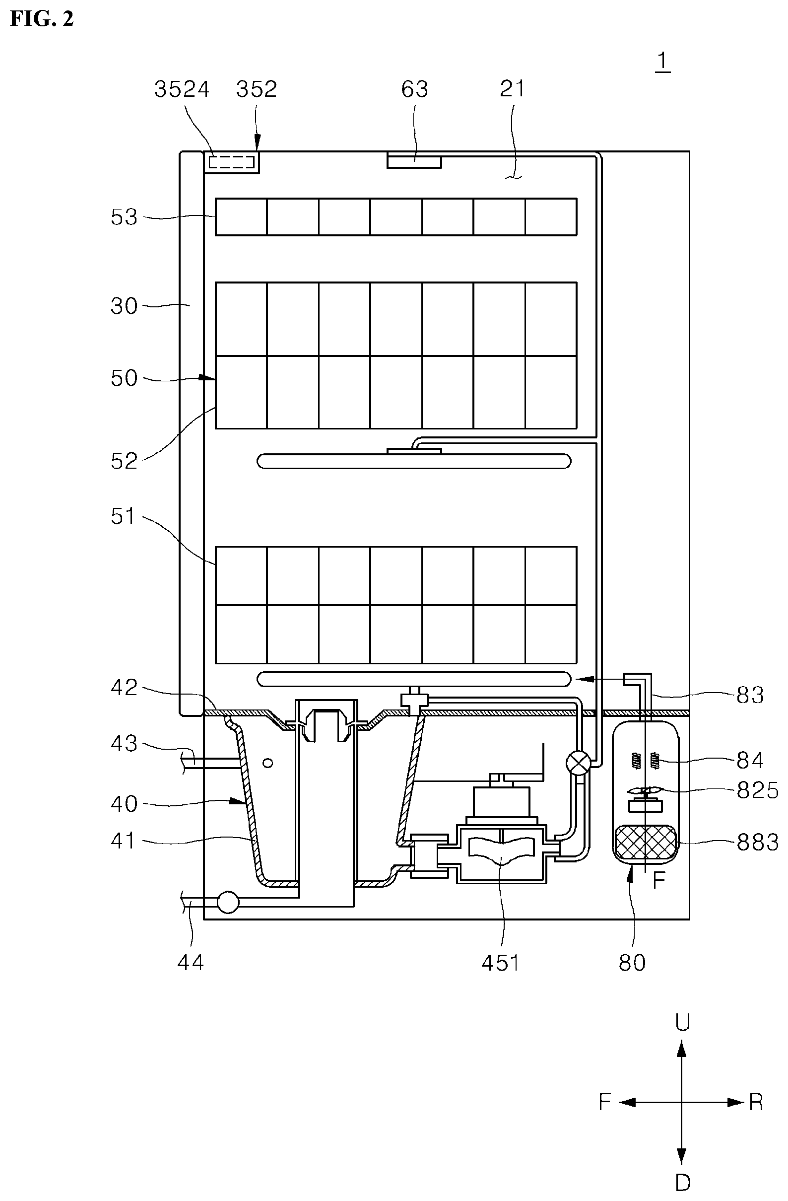 Patent US12588798 Figure 2 – Dishwasher