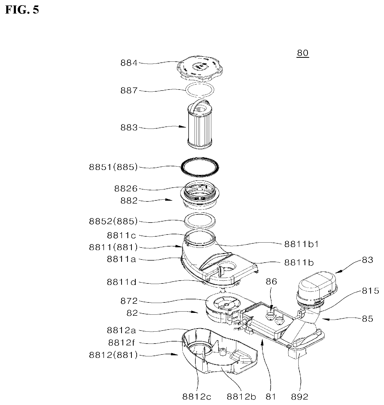 Patent US12588798 Figure 5 – Dishwasher
