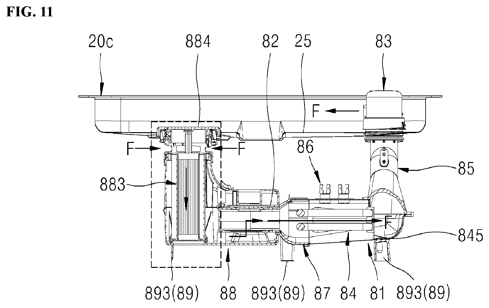 Patent US12588798 Figure 11 – Dishwasher