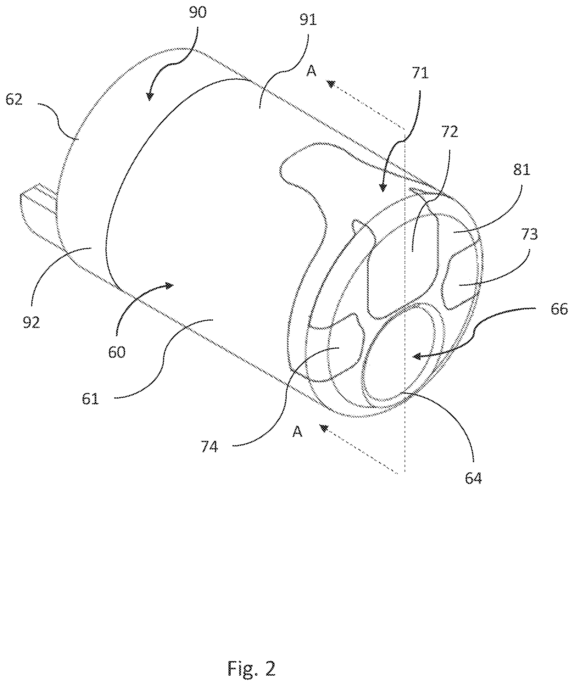 Patent US12588806 Figure 2 – Tip housing for an endoscope with a coated wall surface