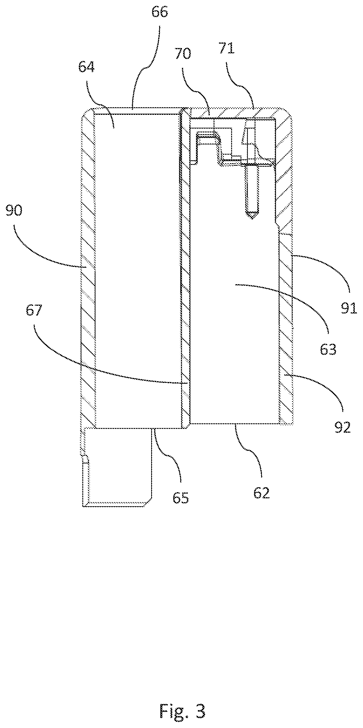 Patent US12588806 Figure 3 – Tip housing for an endoscope with a coated wall surface