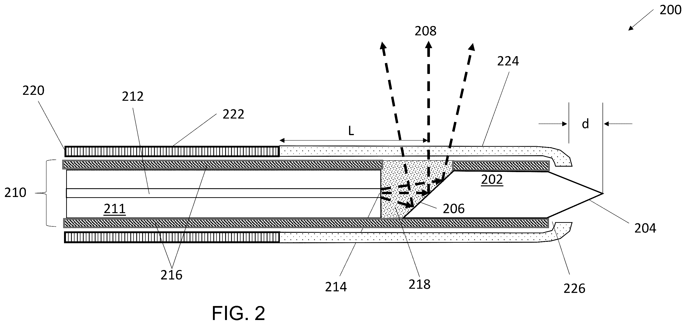 Patent US12588819 Figure 2 – Oct catheter with low refractive index optical material