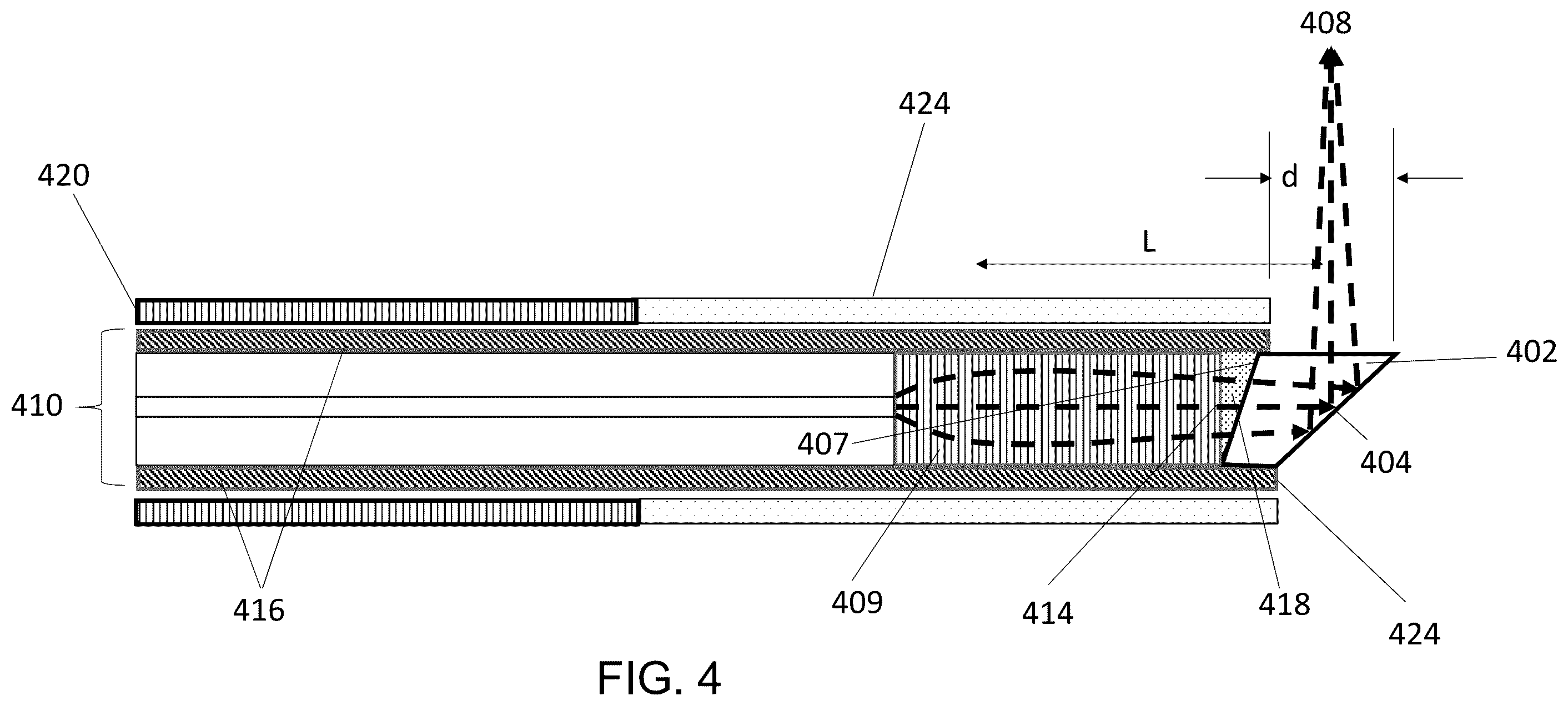 Patent US12588819 Figure 4 – Oct catheter with low refractive index optical material