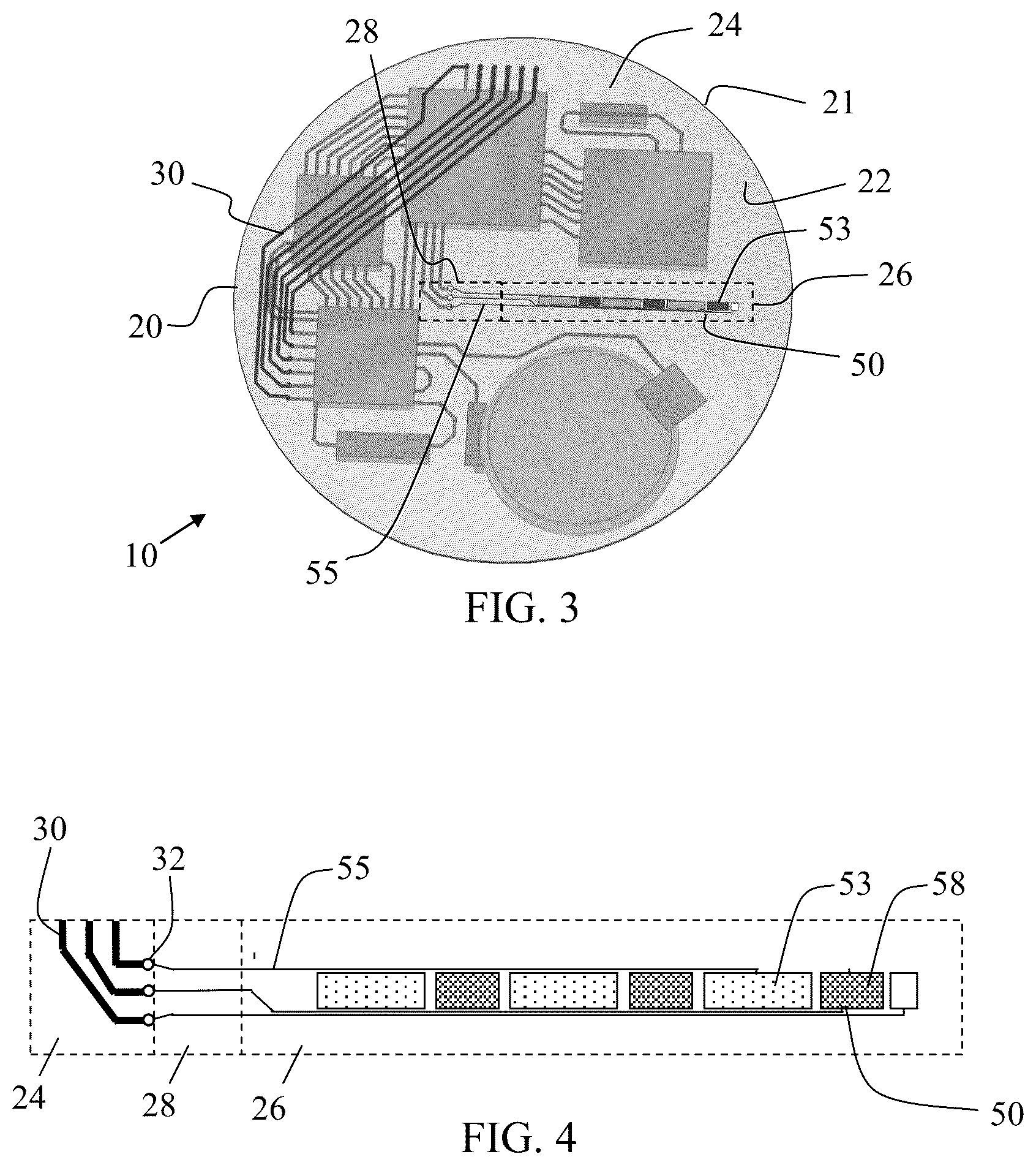 Patent US12588843 Figure 2 – Sensor with substrate including integrated electrical and chemical components and methods for fabricating the same