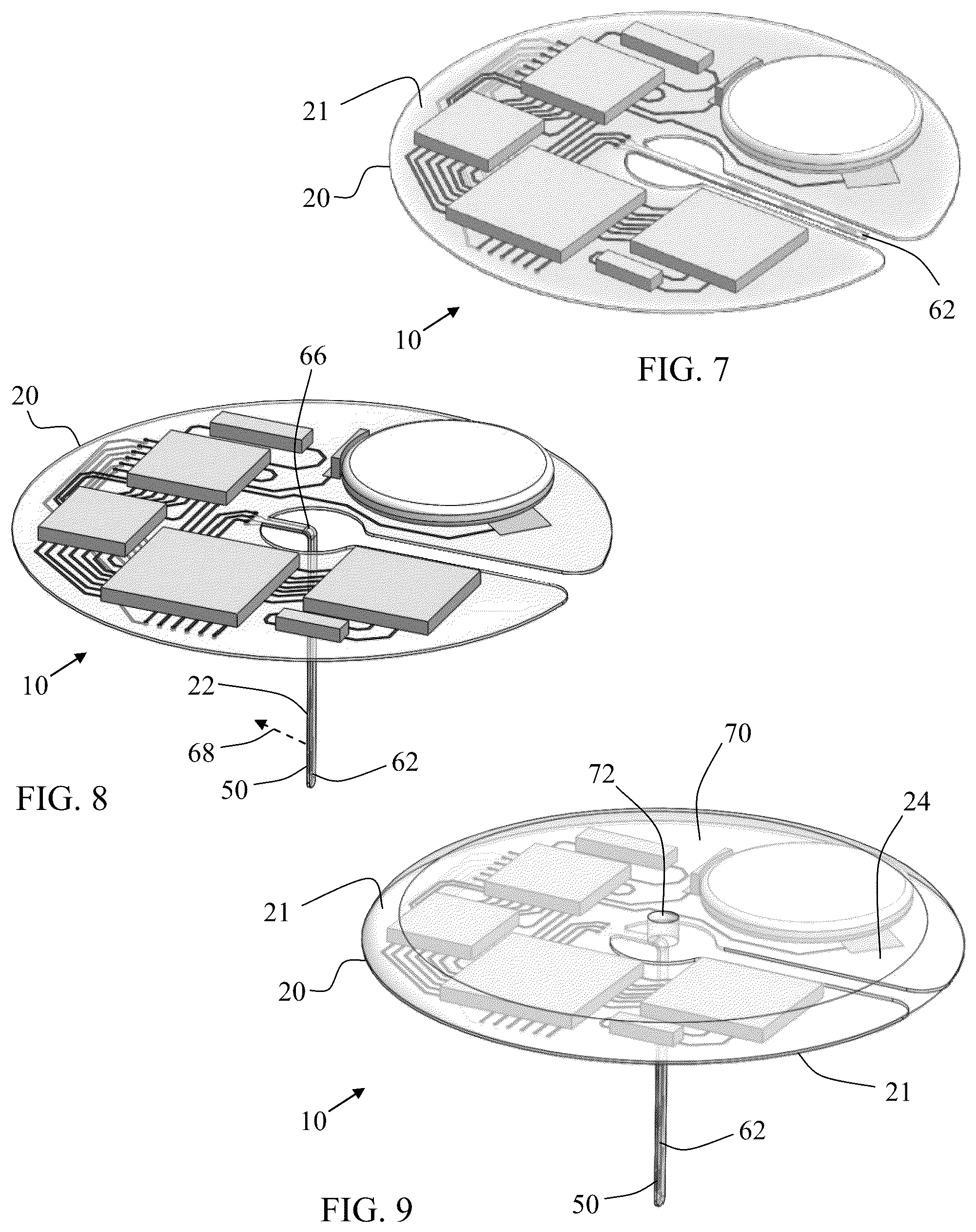 Patent US12588843 Figure 4 – Sensor with substrate including integrated electrical and chemical components and methods for fabricating the same