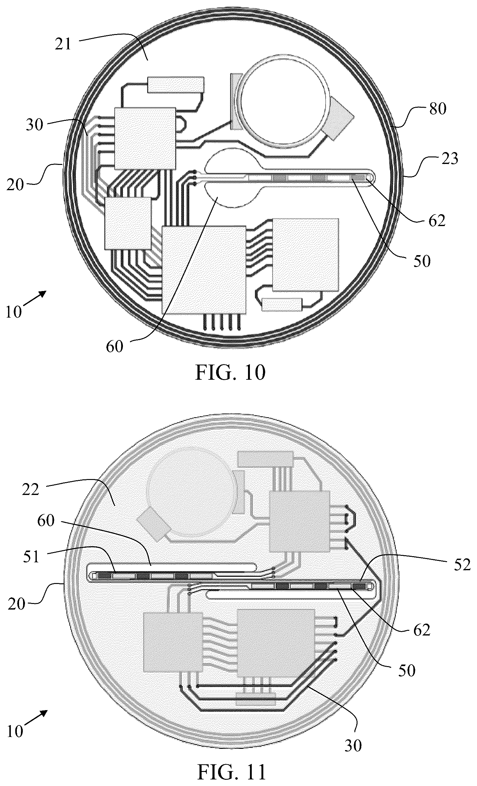 Patent US12588843 Figure 5 – Sensor with substrate including integrated electrical and chemical components and methods for fabricating the same