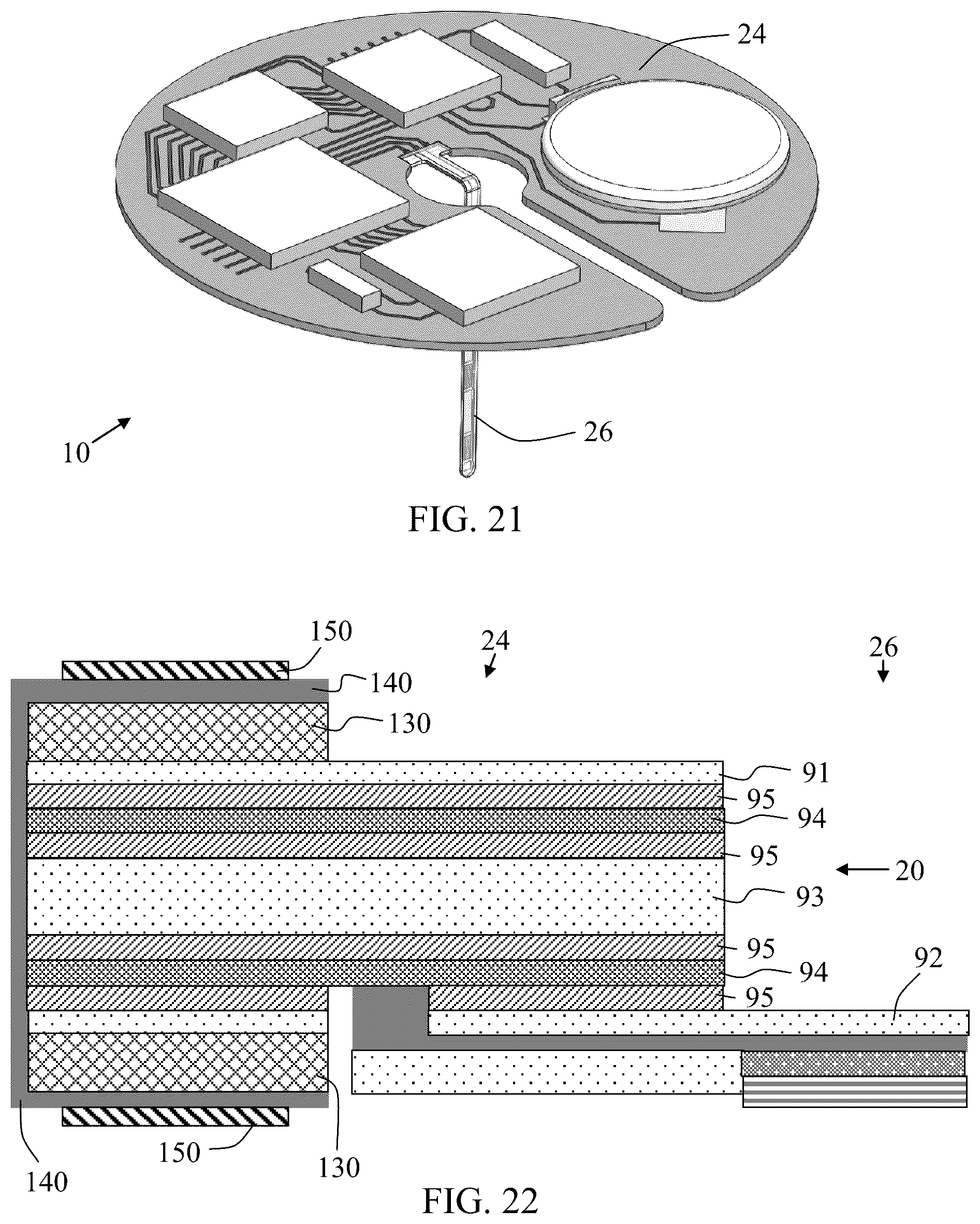 Patent US12588843 Figure 11 – Sensor with substrate including integrated electrical and chemical components and methods for fabricating the same