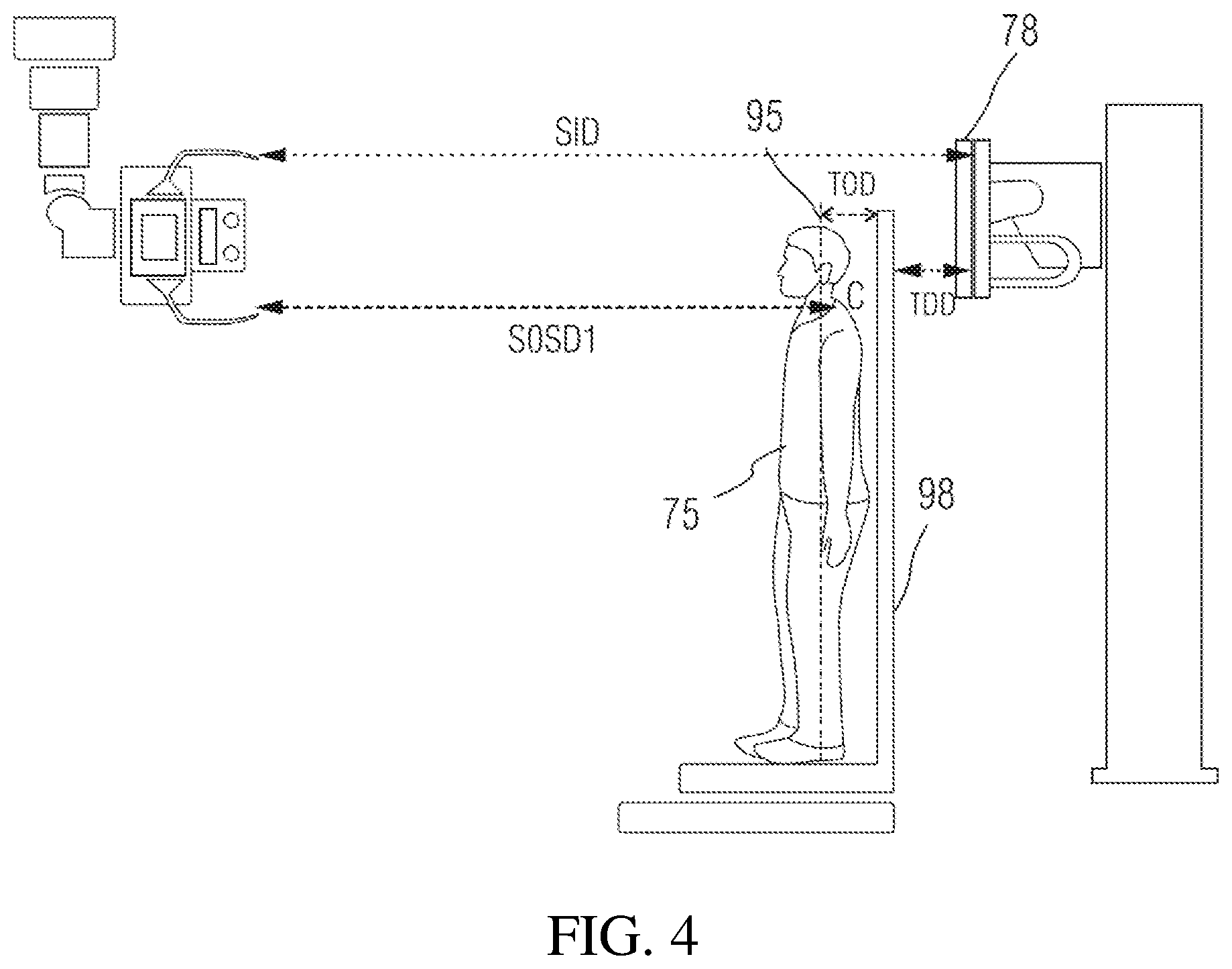 Patent US12588886 Figure 4 – Method and apparatus for determining touch panel to object distance in X-ray imaging