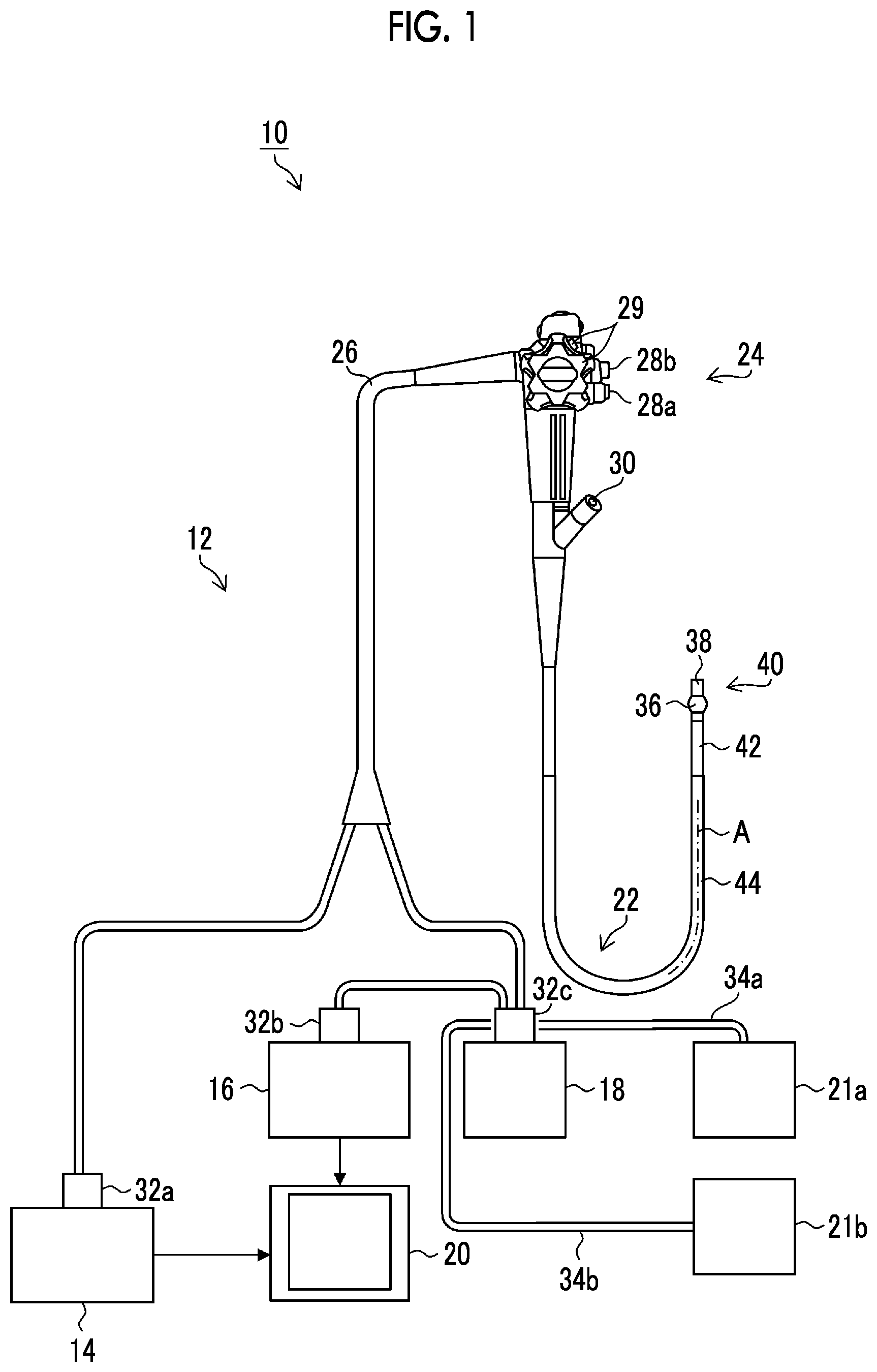 Patent US12588889 — Ultrasonic endoscope — Figure 1