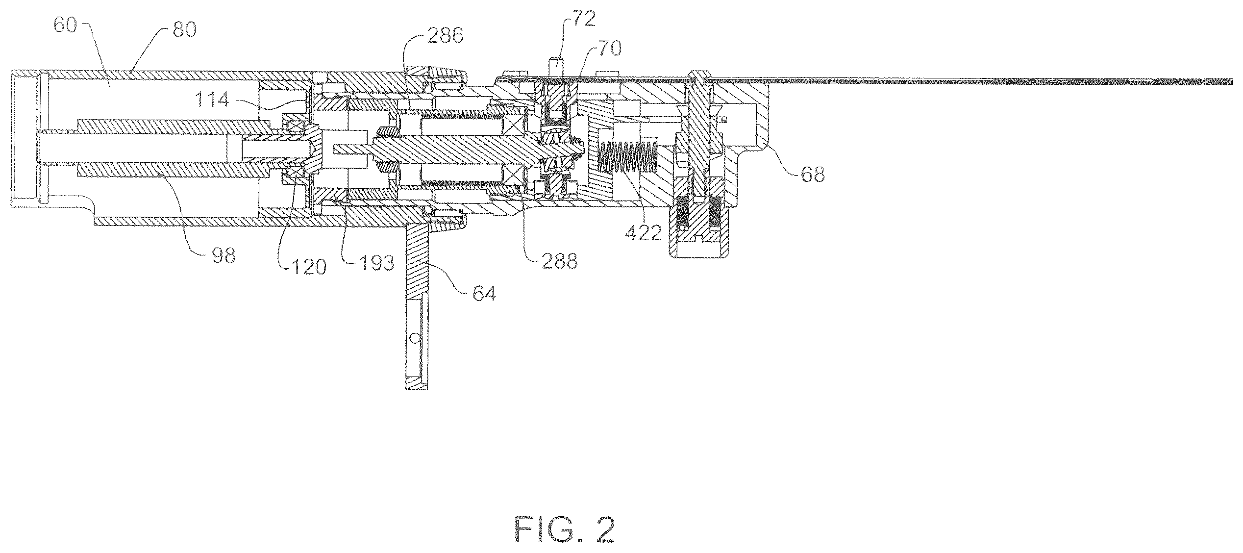 Patent US12588912 Figure 2 – Surgical saw for actuating a saw blade with an oscillating head, the saw having a coupling assembly for releasably holding the saw blade