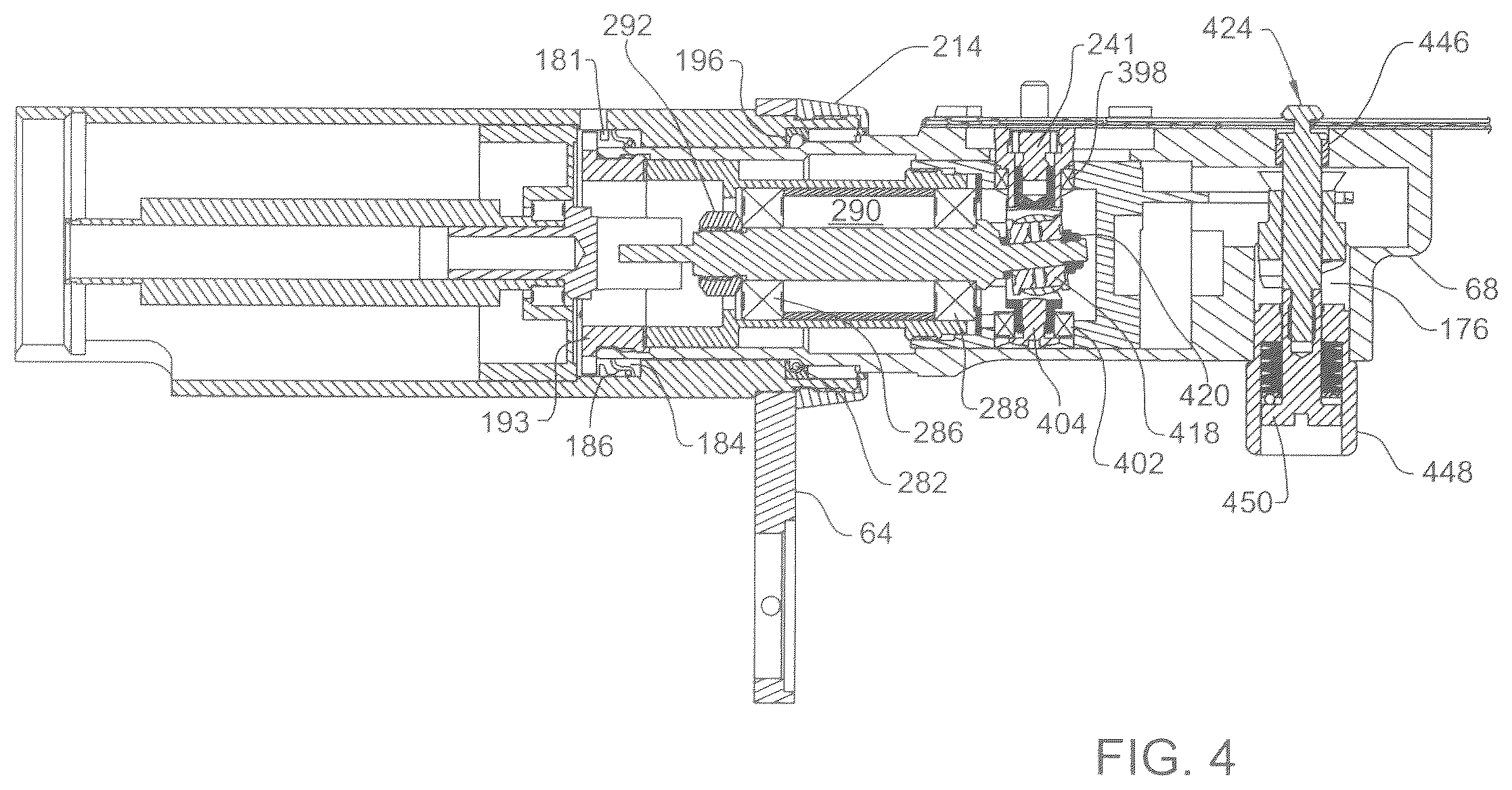 Patent US12588912 Figure 4 – Surgical saw for actuating a saw blade with an oscillating head, the saw having a coupling assembly for releasably holding the saw blade