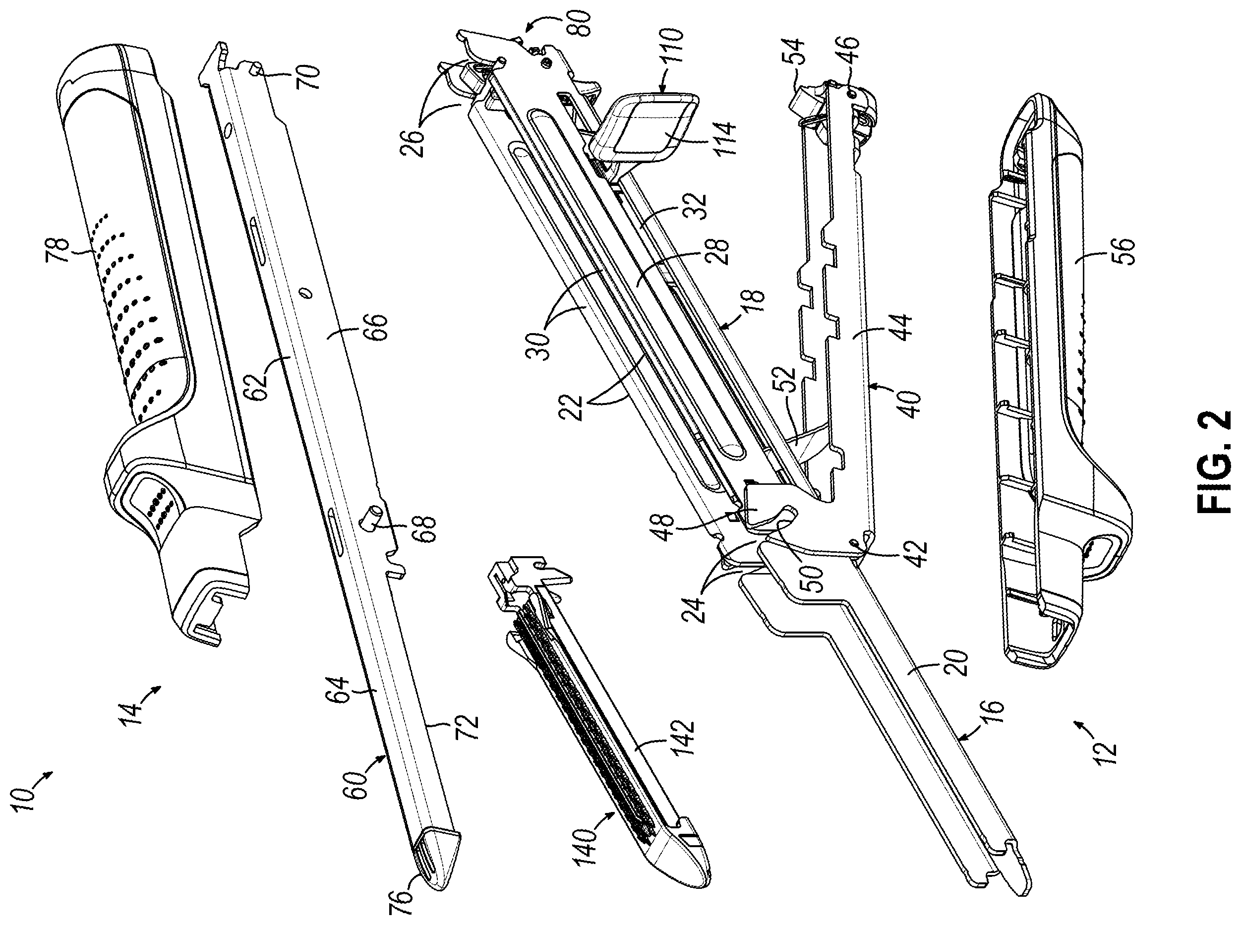 Patent US12588920 Figure 2 – Clamping lockout for linear surgical stapler
